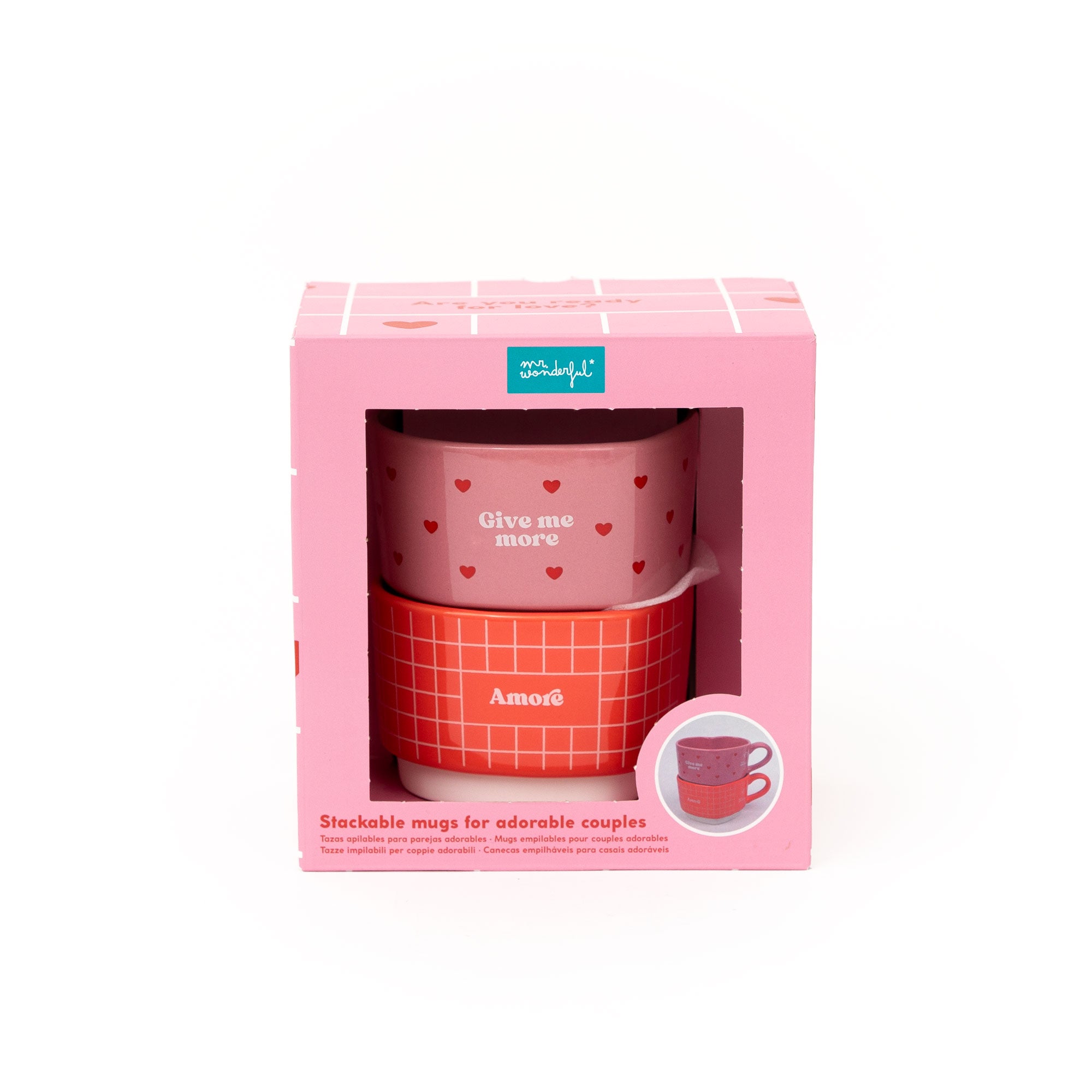 Set de 2 tazas apilables - Give me more amore