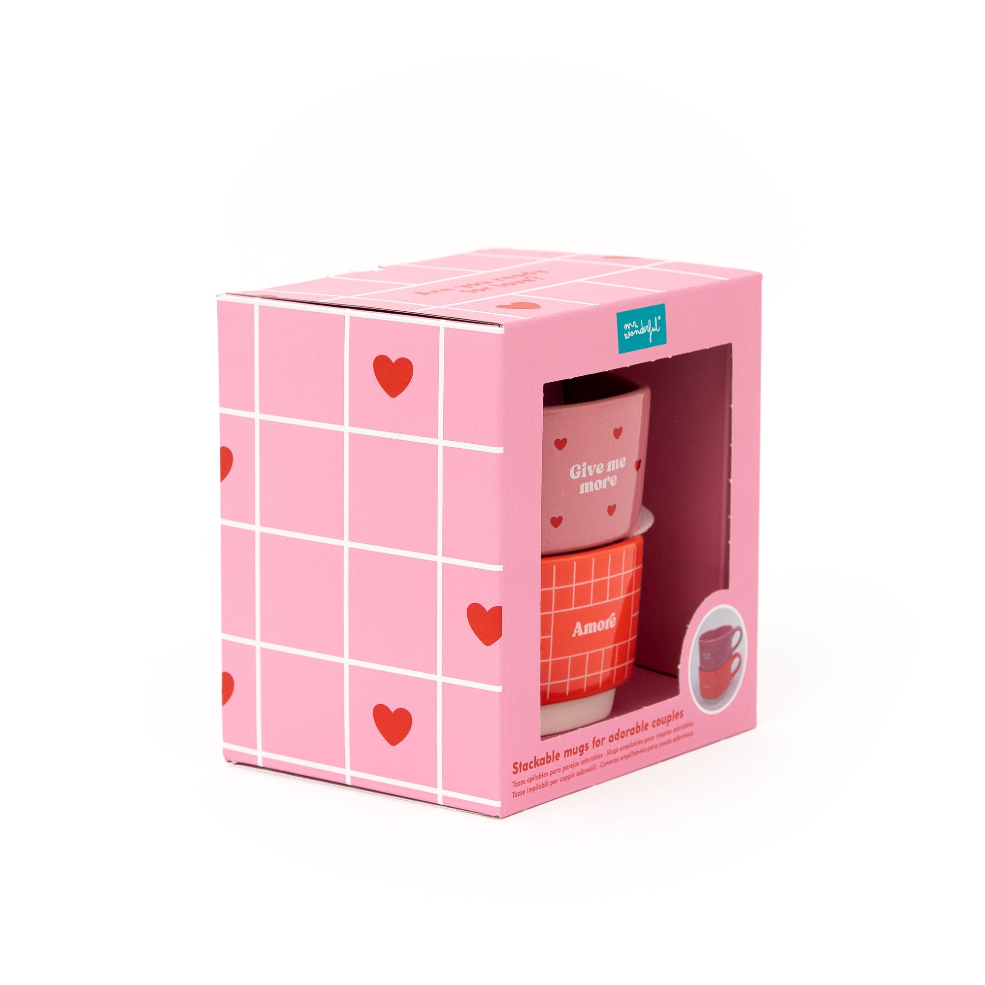 Set de 2 tazas apilables - Give me more amore