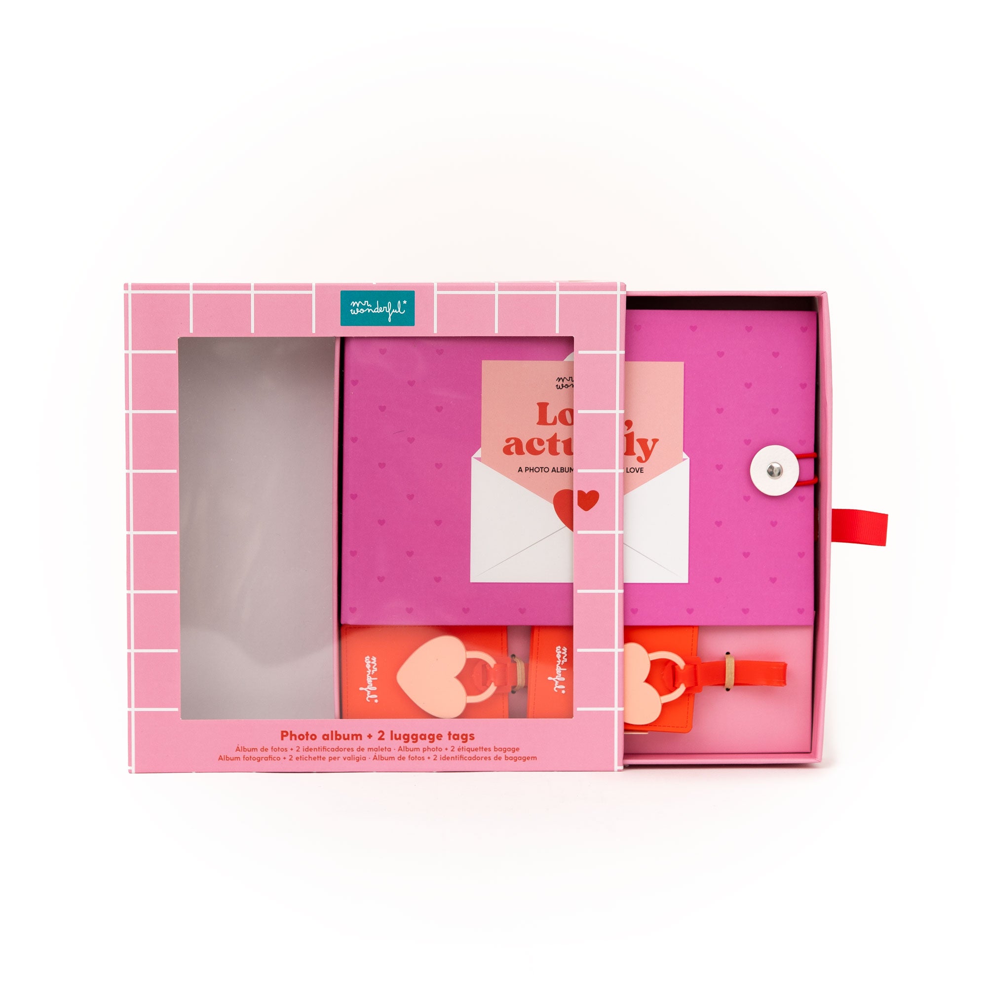 Set album photo de voyage + 2 étiquettes de bagage - Love, actually