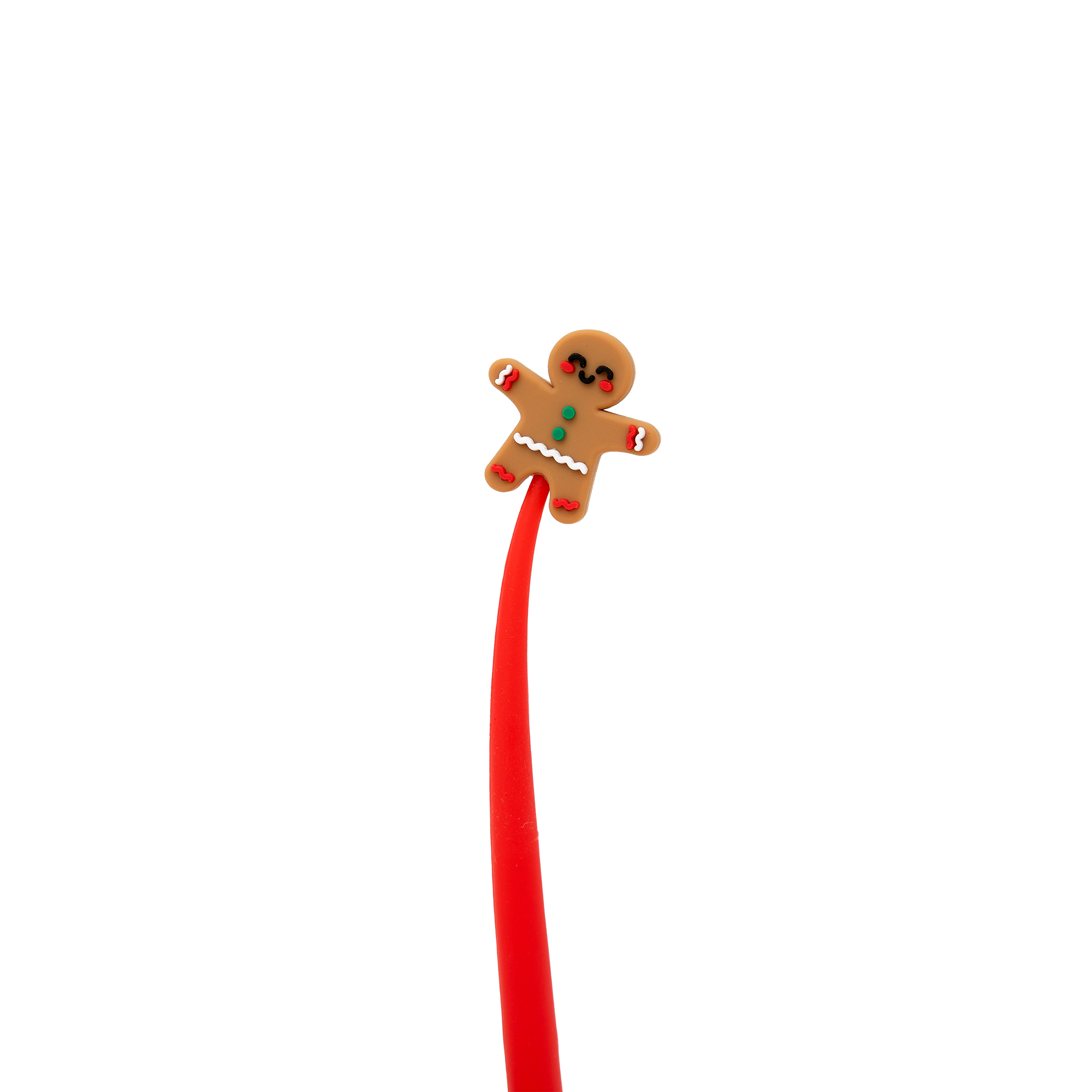 Stylo flexible rouge - Bonhomme en pain d’épice