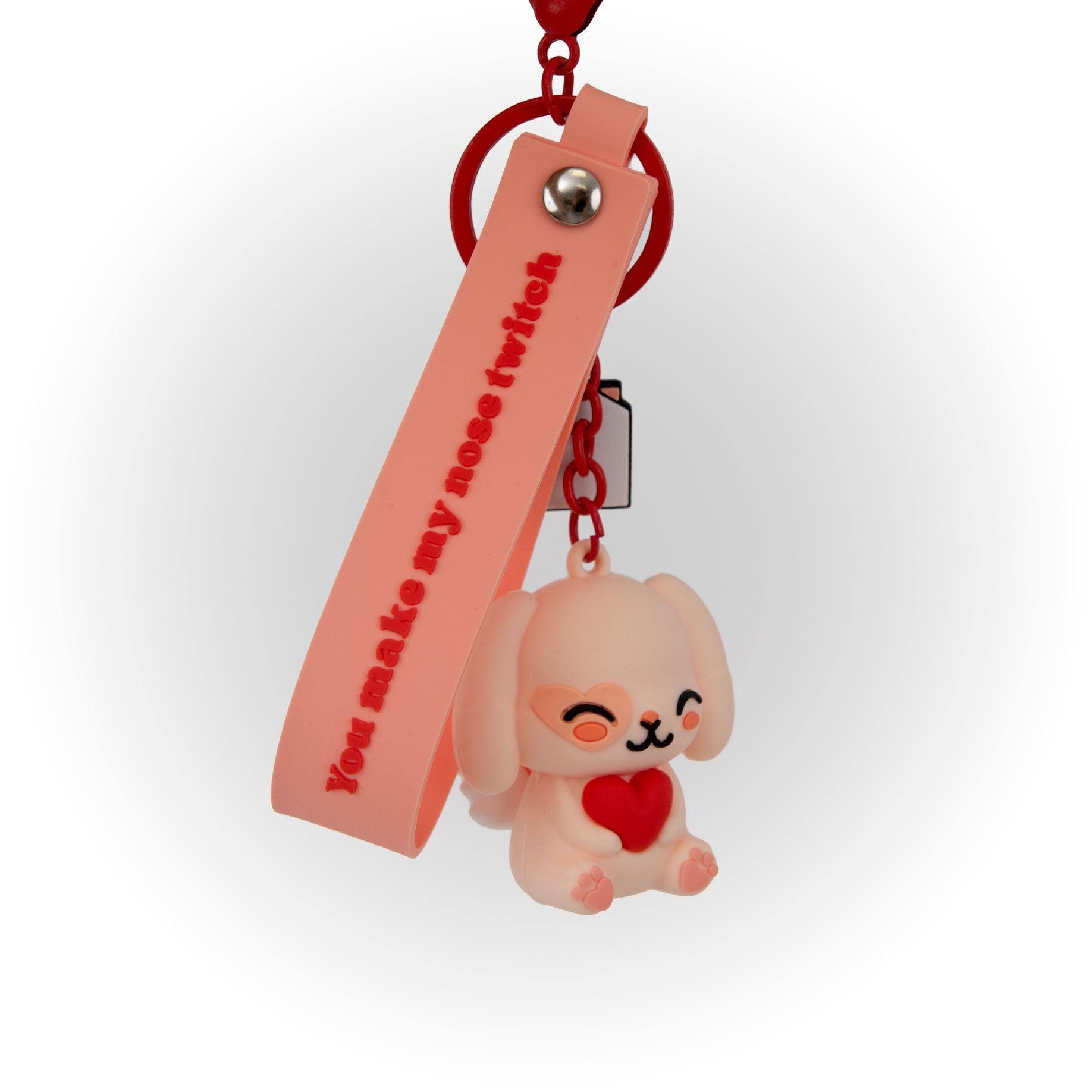 Llavero con charms Conejito Cupido - You make my nose twitch