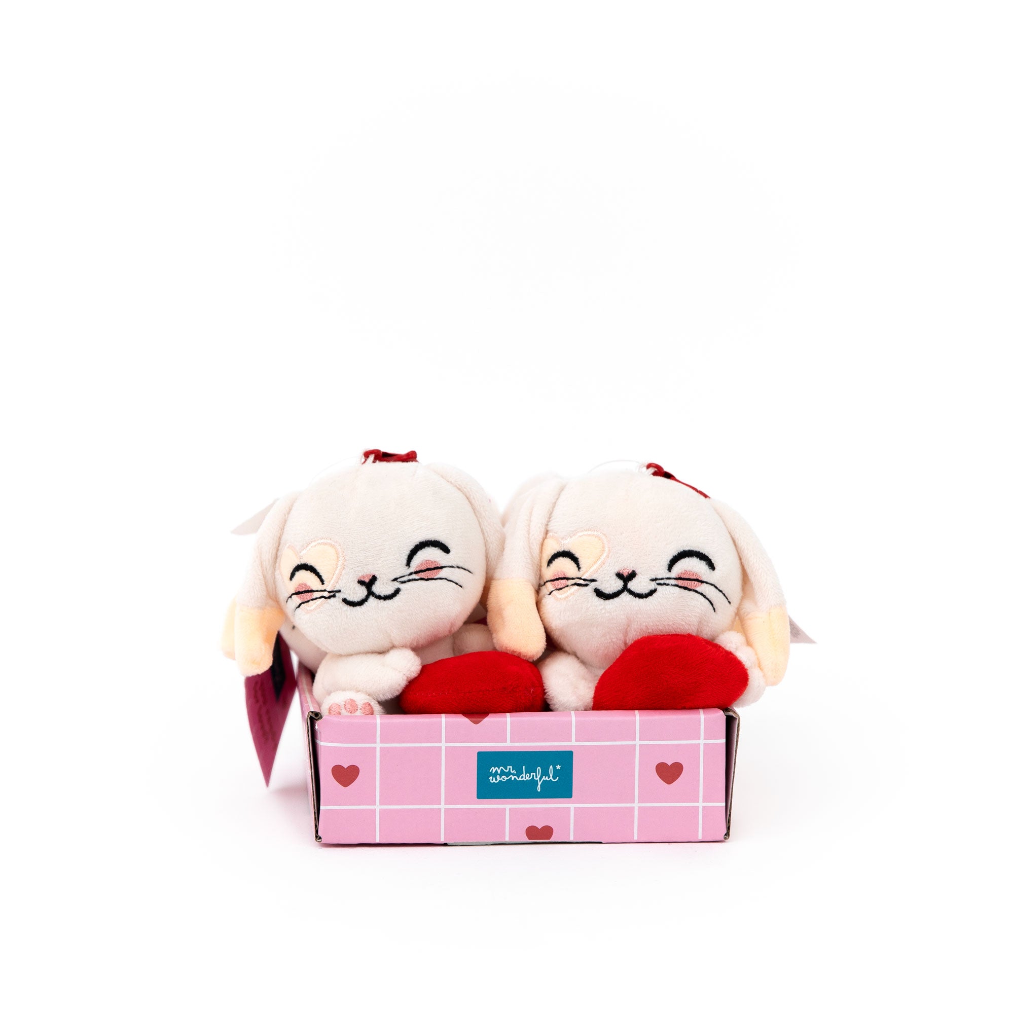 Llavero de peluche - Conejito con corazón