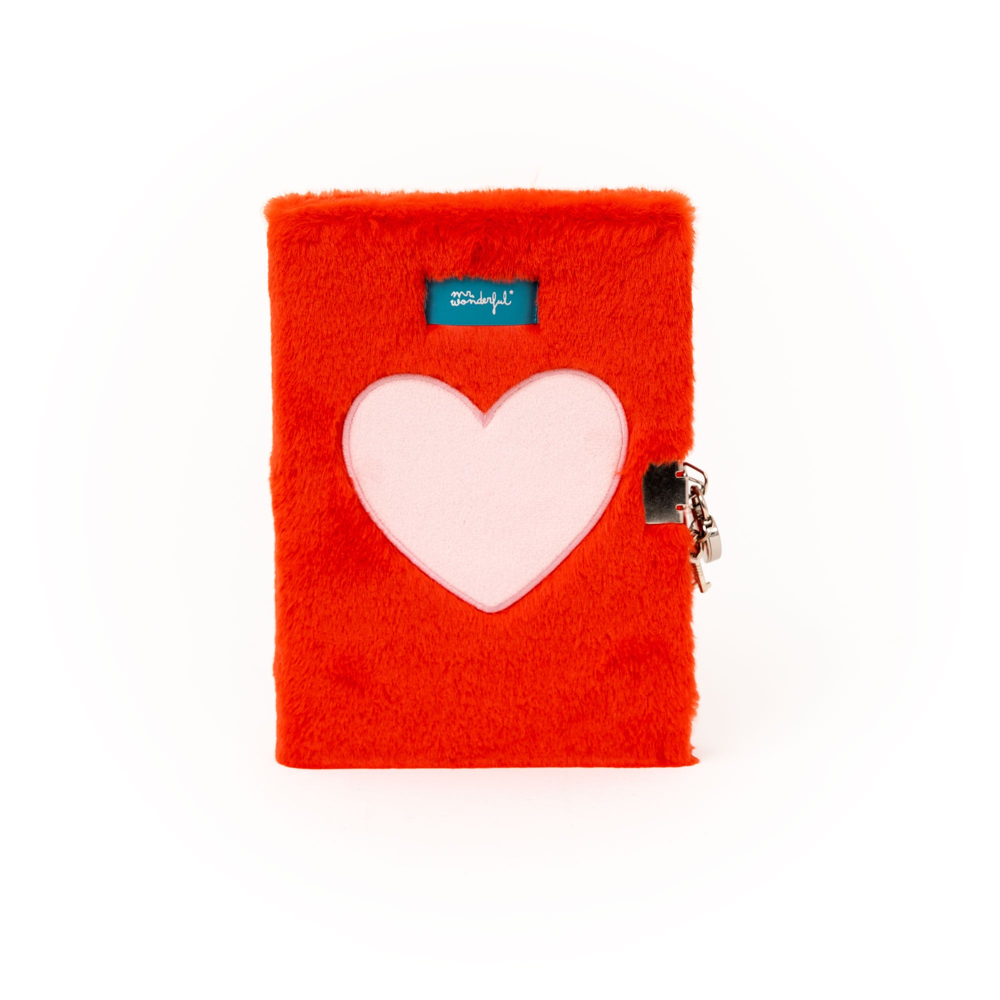 Diario personal + boli - Corazón de peluche