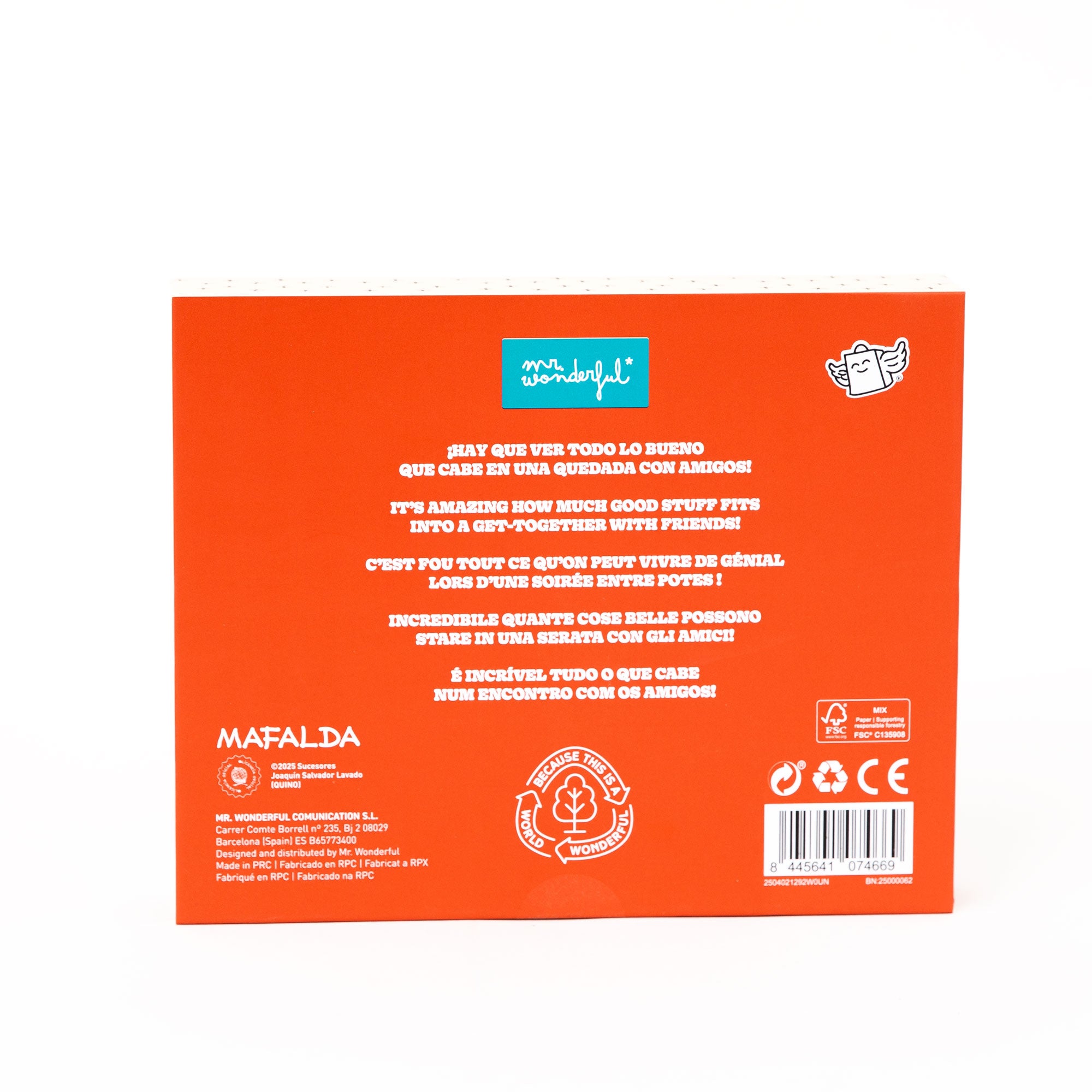 Set de 6 posavasos  + 6 identificadores de copas - Mafalda