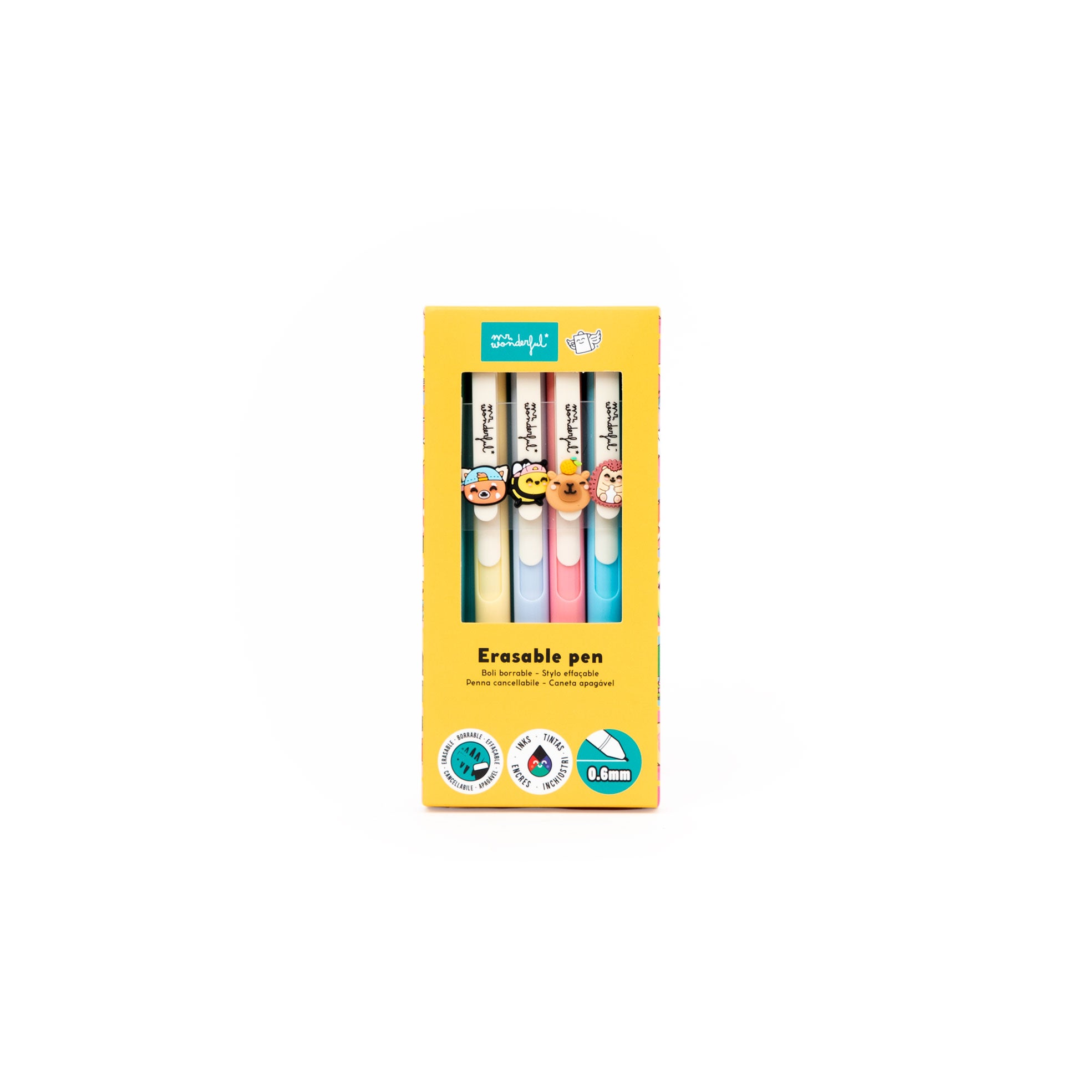 Set de 4 bolis borrables con charm | Mr.Wonderful