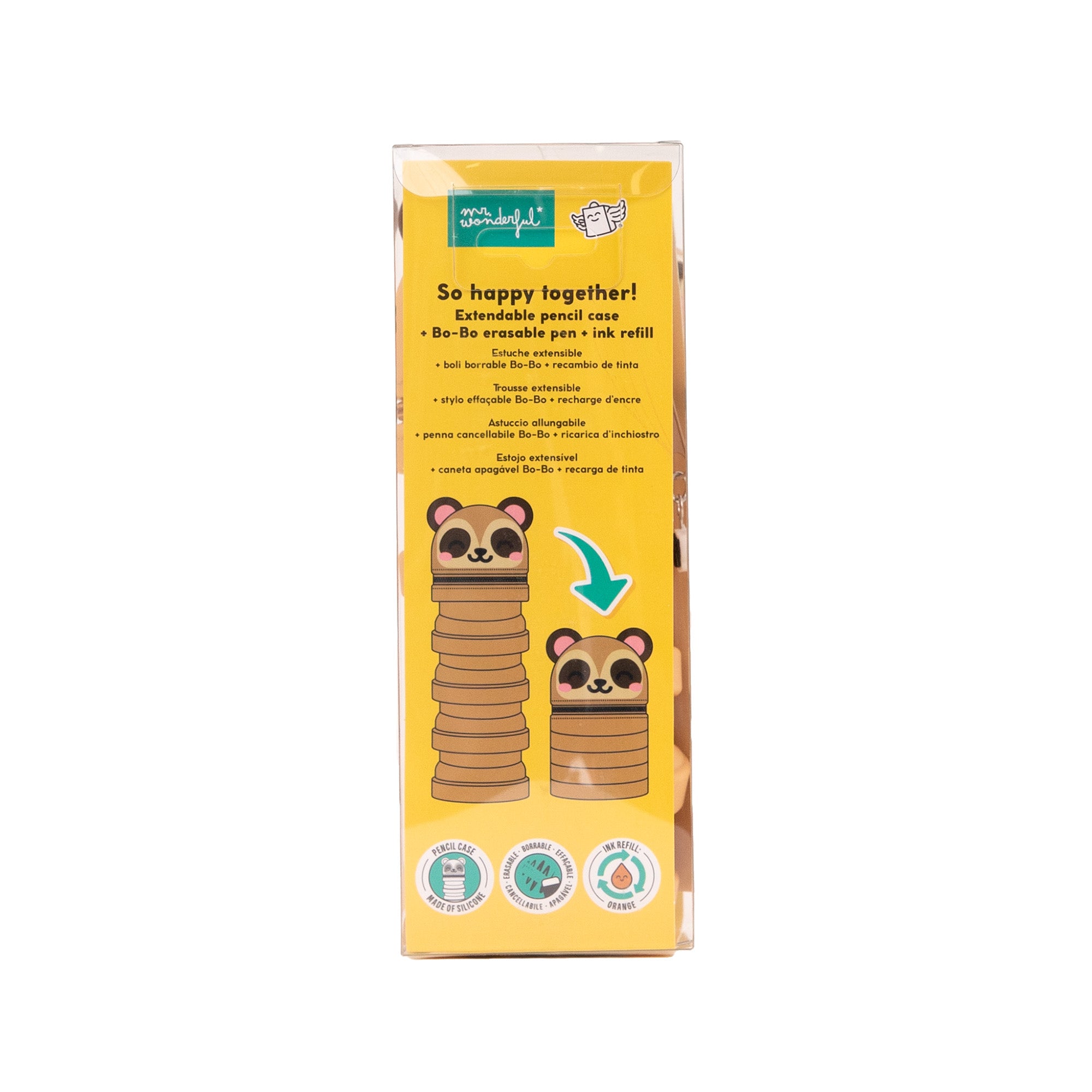 Trousse extensible en silicone + stylo effaçable Bo-Bo + recharge d'encre - Suricate