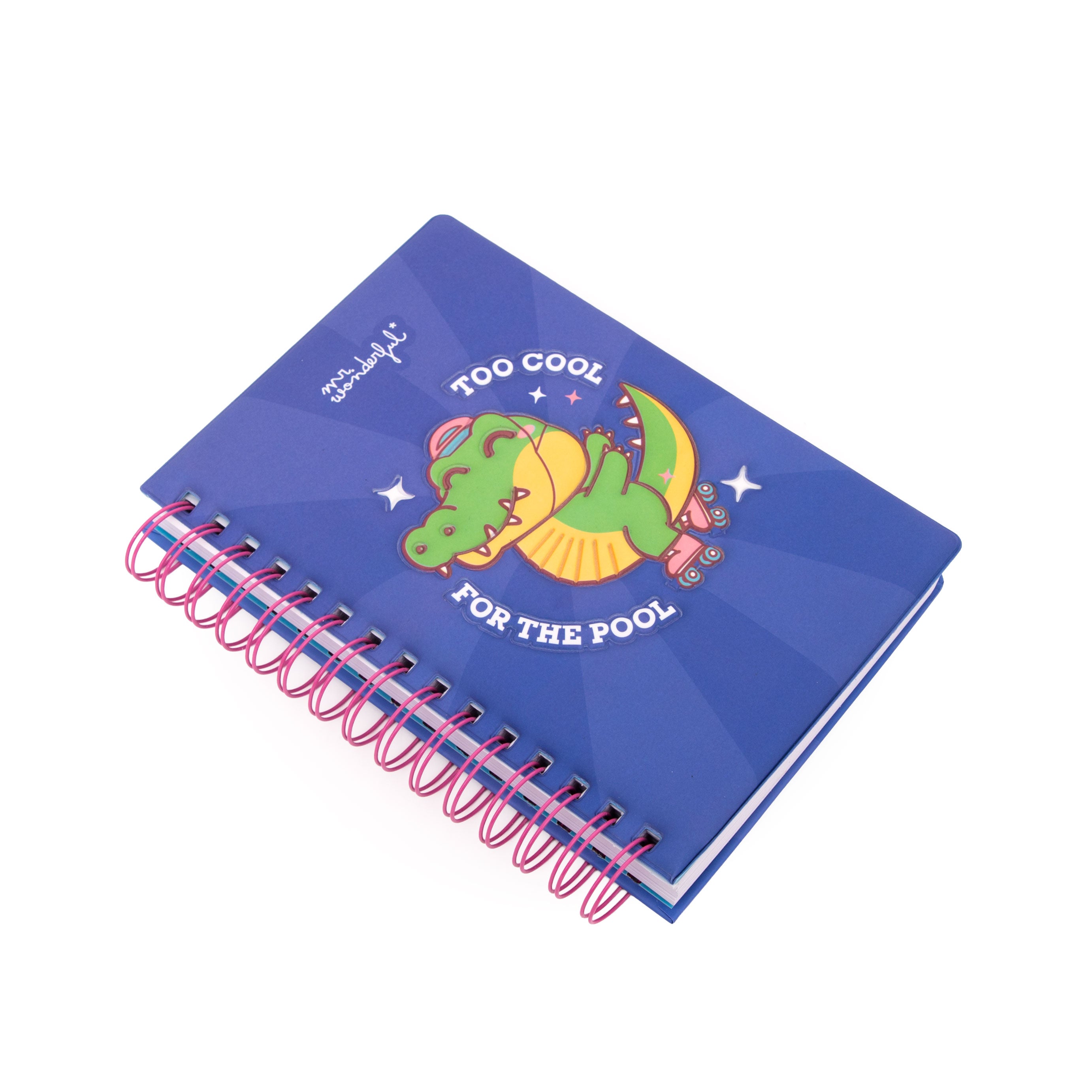 Libreta A5 con portada con volumen Cocodrilo - Too cool for the pool