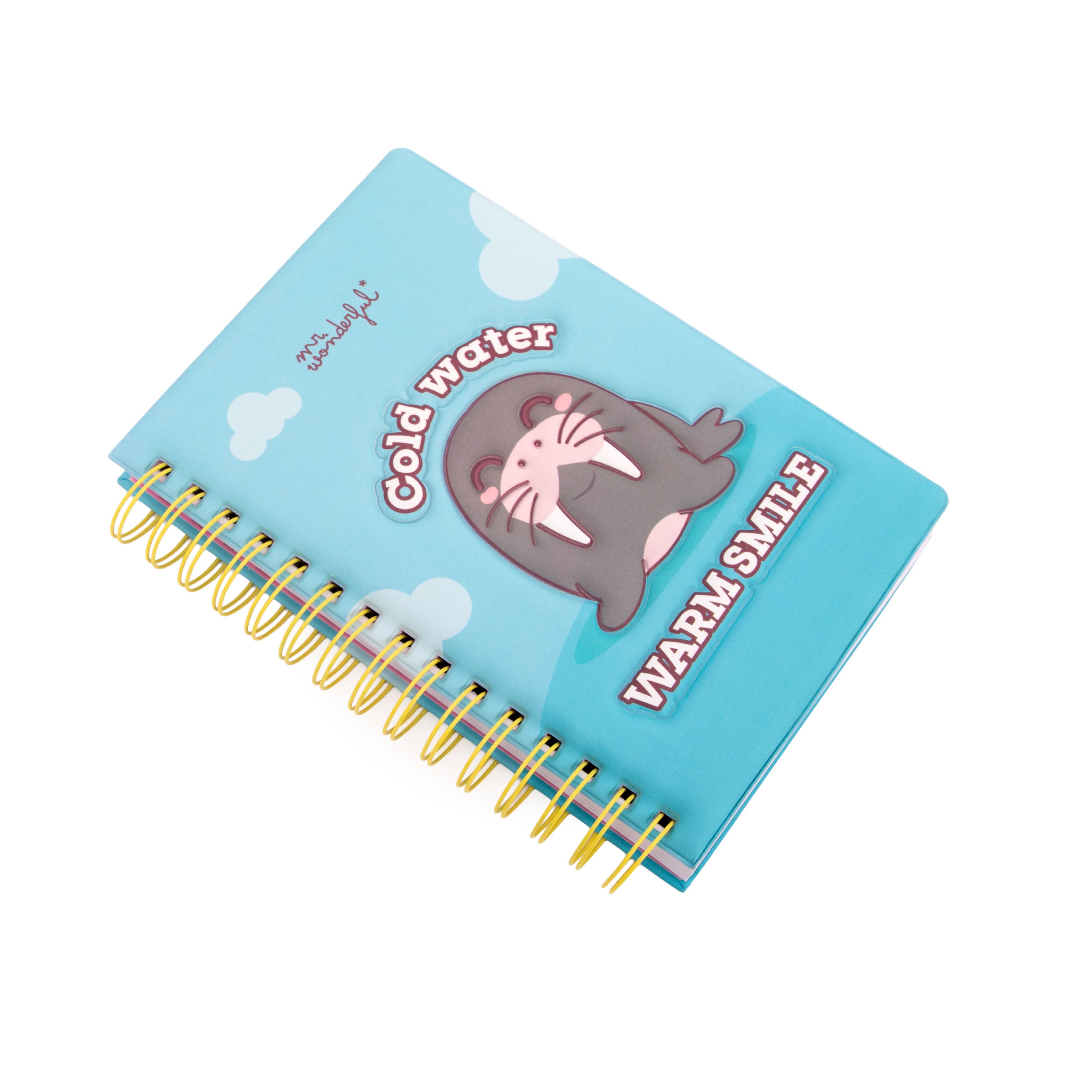 Taccuino A5 con copertina effetto 3D Tricheco - Cold water, warm smile