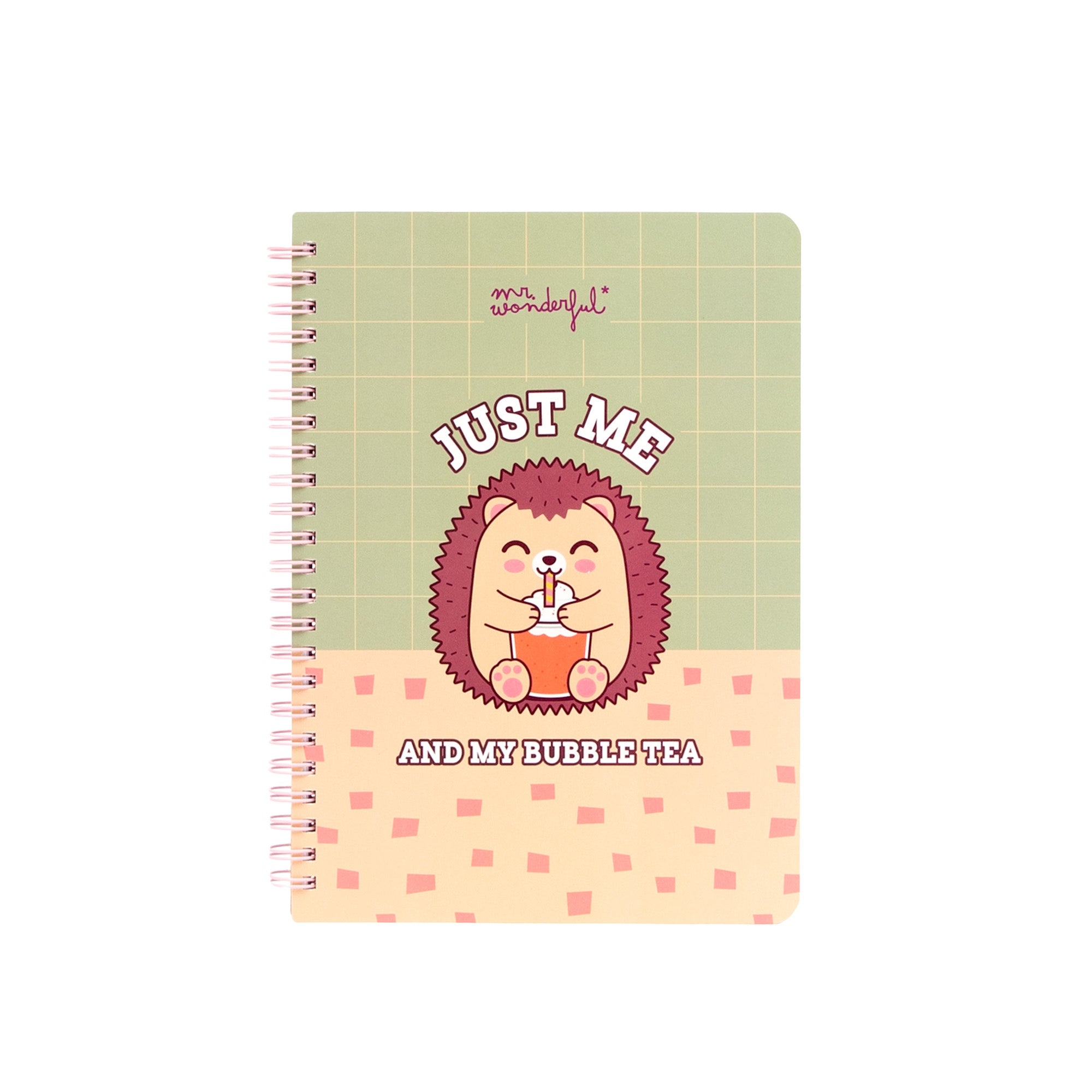 Cuaderno A5 de Erizo - Just me and my bubble tea | Mr.Wonderful
