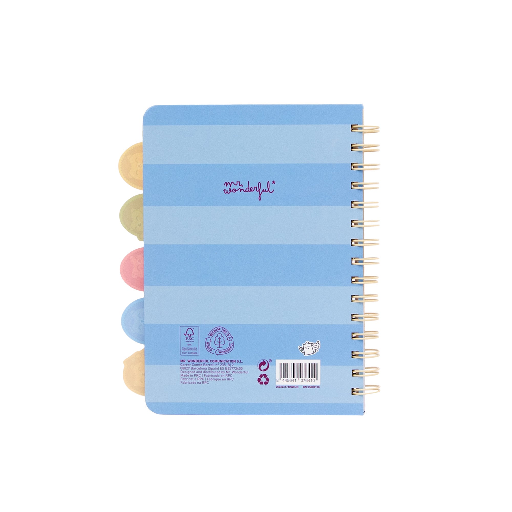 A5 notebook with fold-out tab dividers: Hedgehog – Adoro il pomodoro