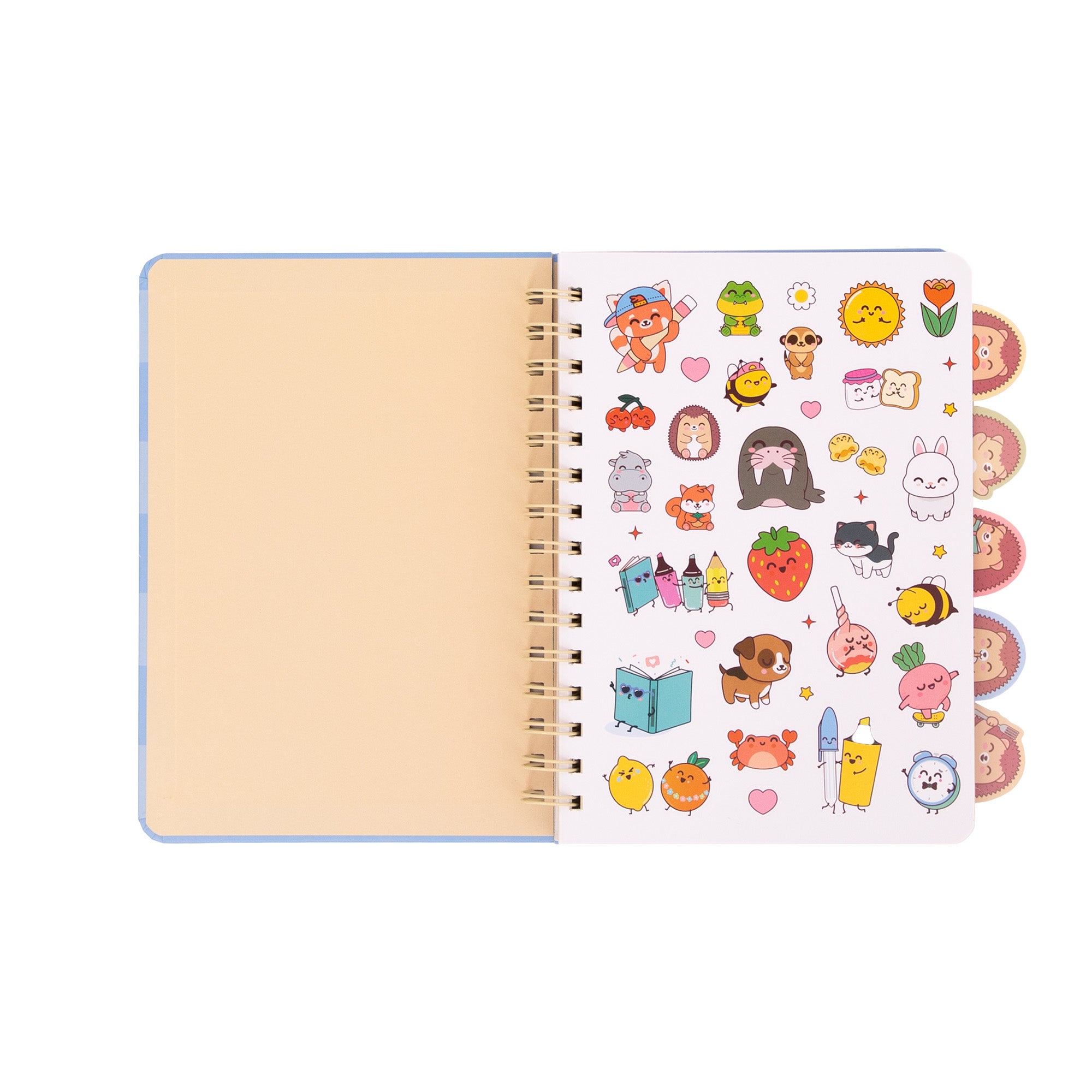 A5 notebook with fold-out tab dividers: Hedgehog – Adoro il pomodoro