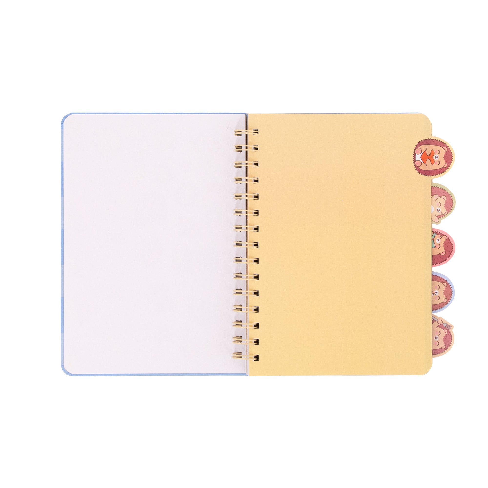 A5 notebook with fold-out tab dividers: Hedgehog – Adoro il pomodoro