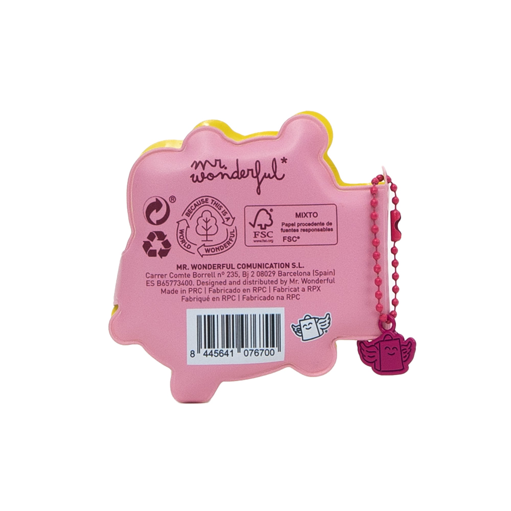 Keyring with squishy mini notebook - Bee