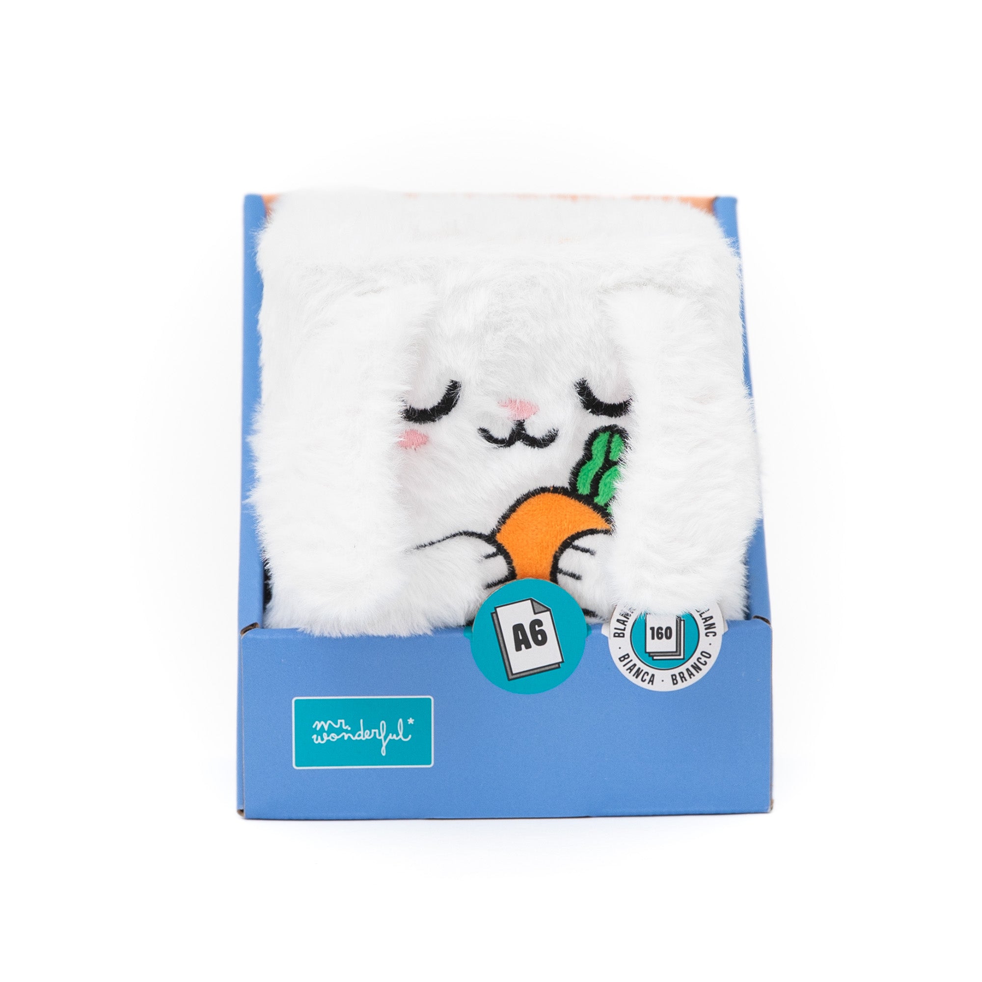 Cahier A6 peluche - Lazy lapin