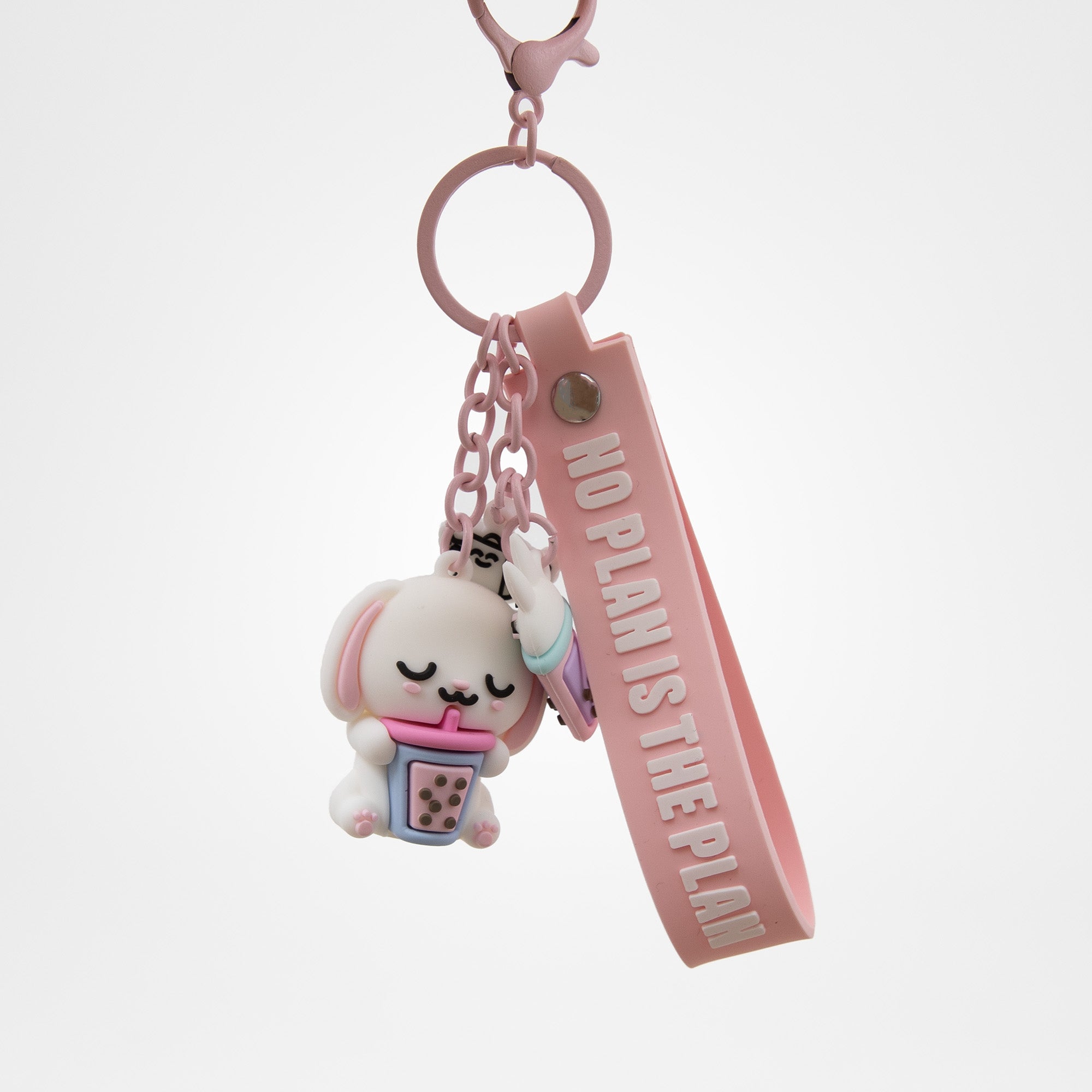 Keyring with Charms Lazy Rabbit | No Plan Is the Plan