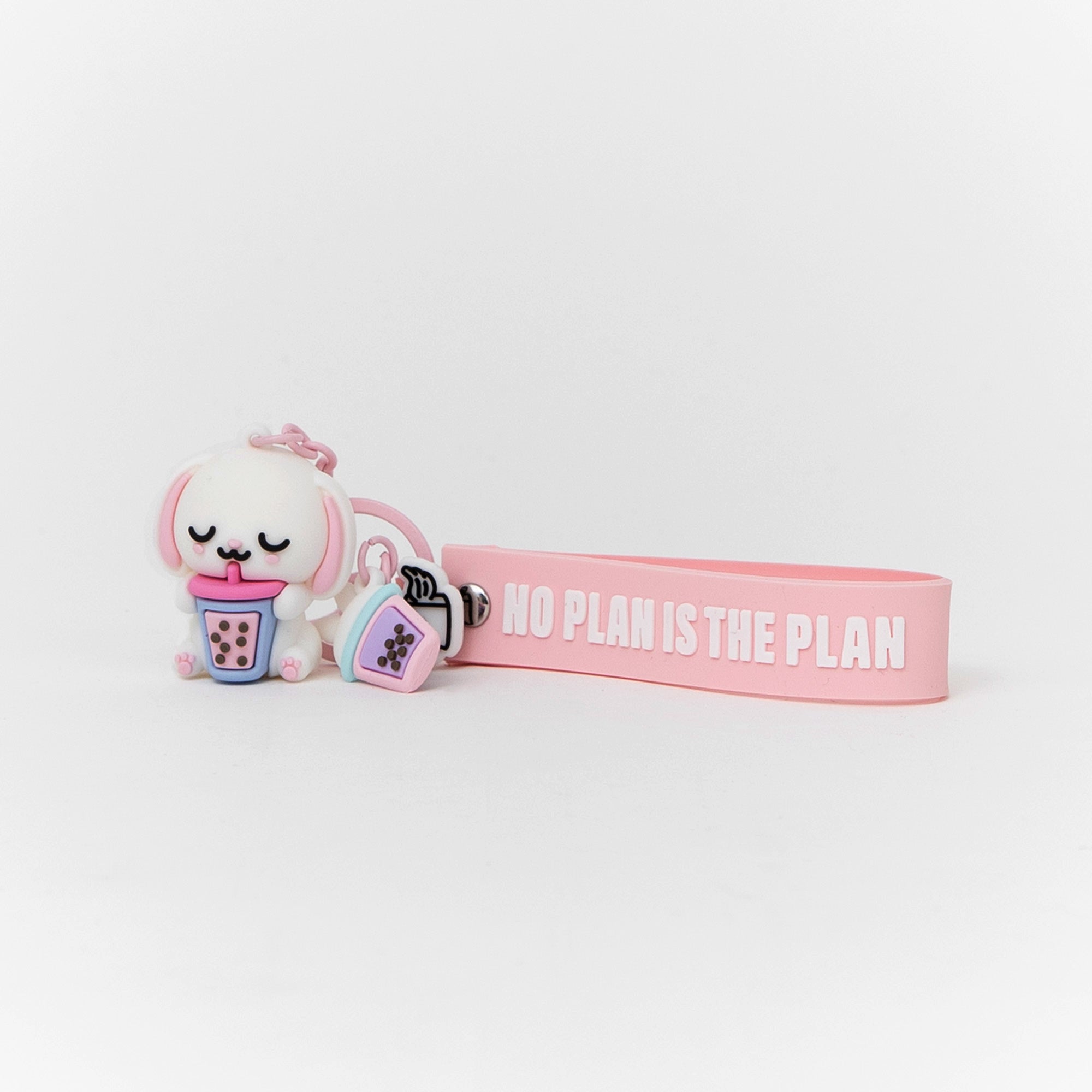 Keyring with Charms Lazy Rabbit | No Plan Is the Plan