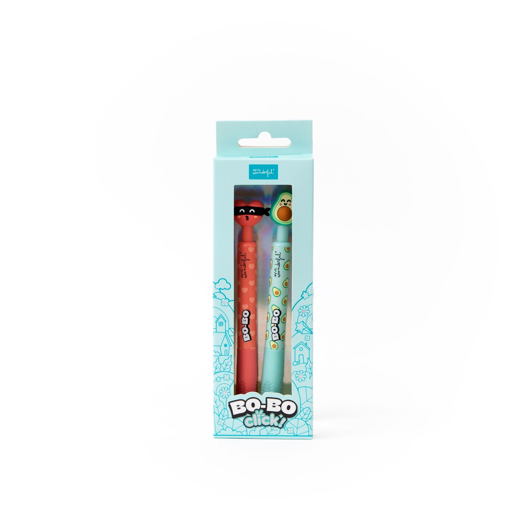 Set de 2 stylos effaçables Bo-Bo Click! - Cœur Bandit et Avocat