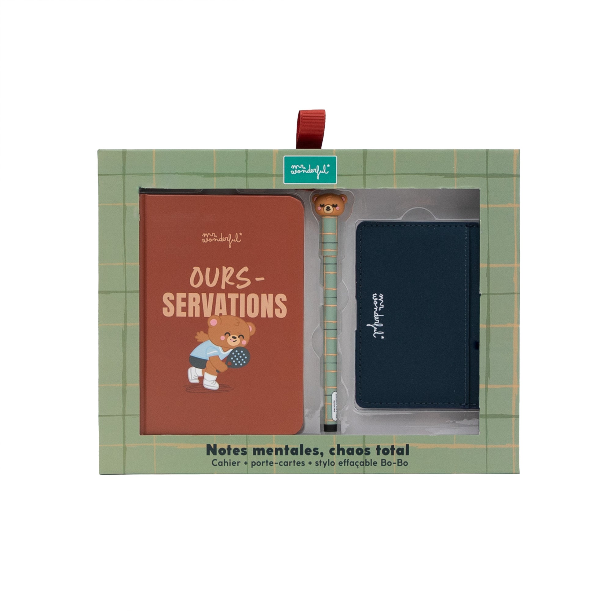 Kit carnet A6 + porte-cartes + stylo effaçable Bo-Bo – OURS-SERVATIONS