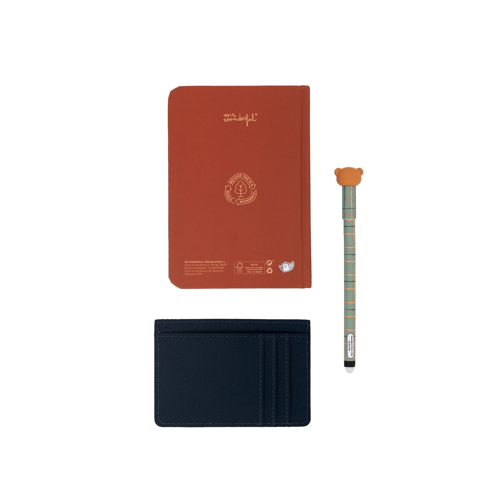 Kit carnet A6 + porte-cartes + stylo effaçable Bo-Bo – OURS-SERVATIONS