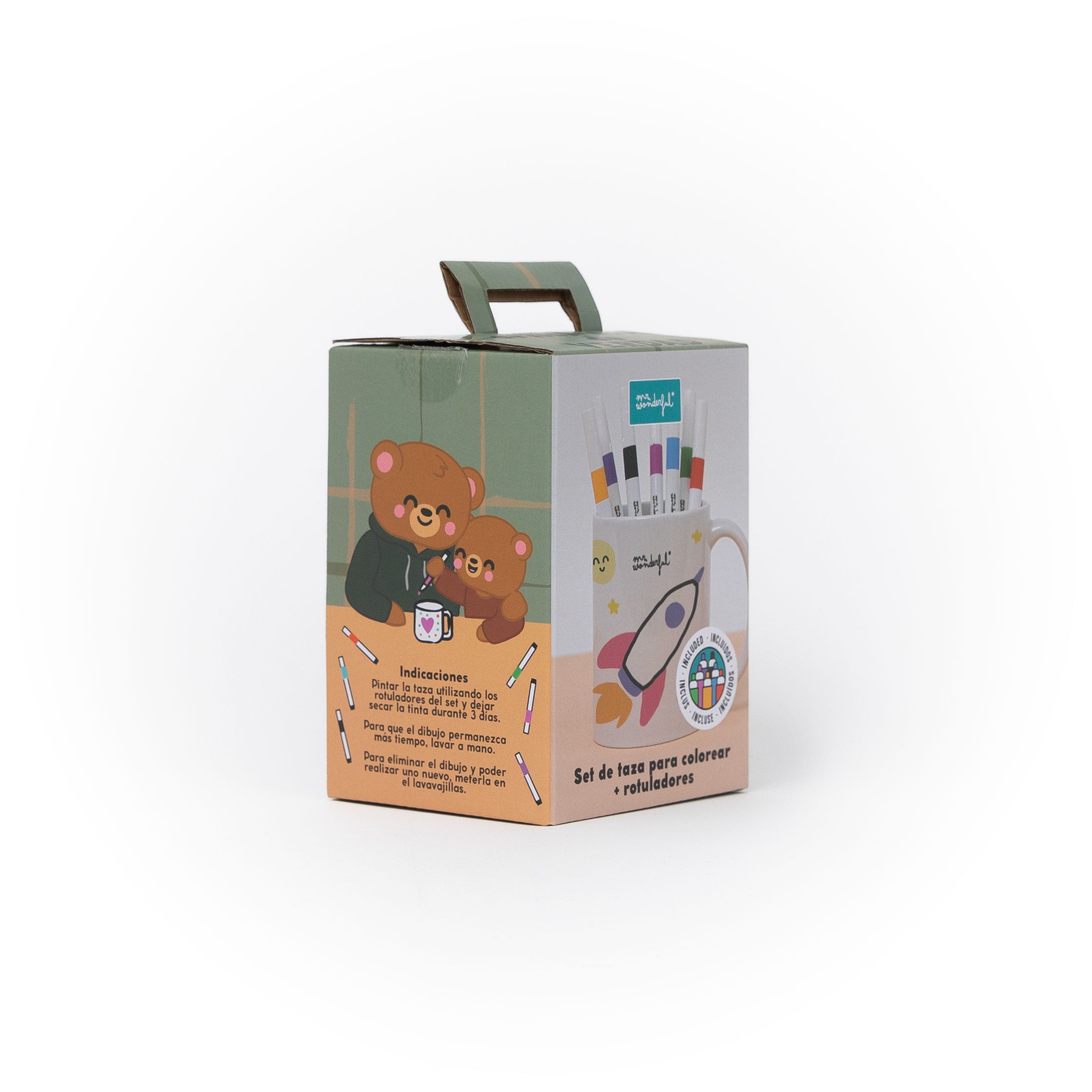 Set de taza para colorear + rotuladores Papá oso - Solo para artist-osos de verdad