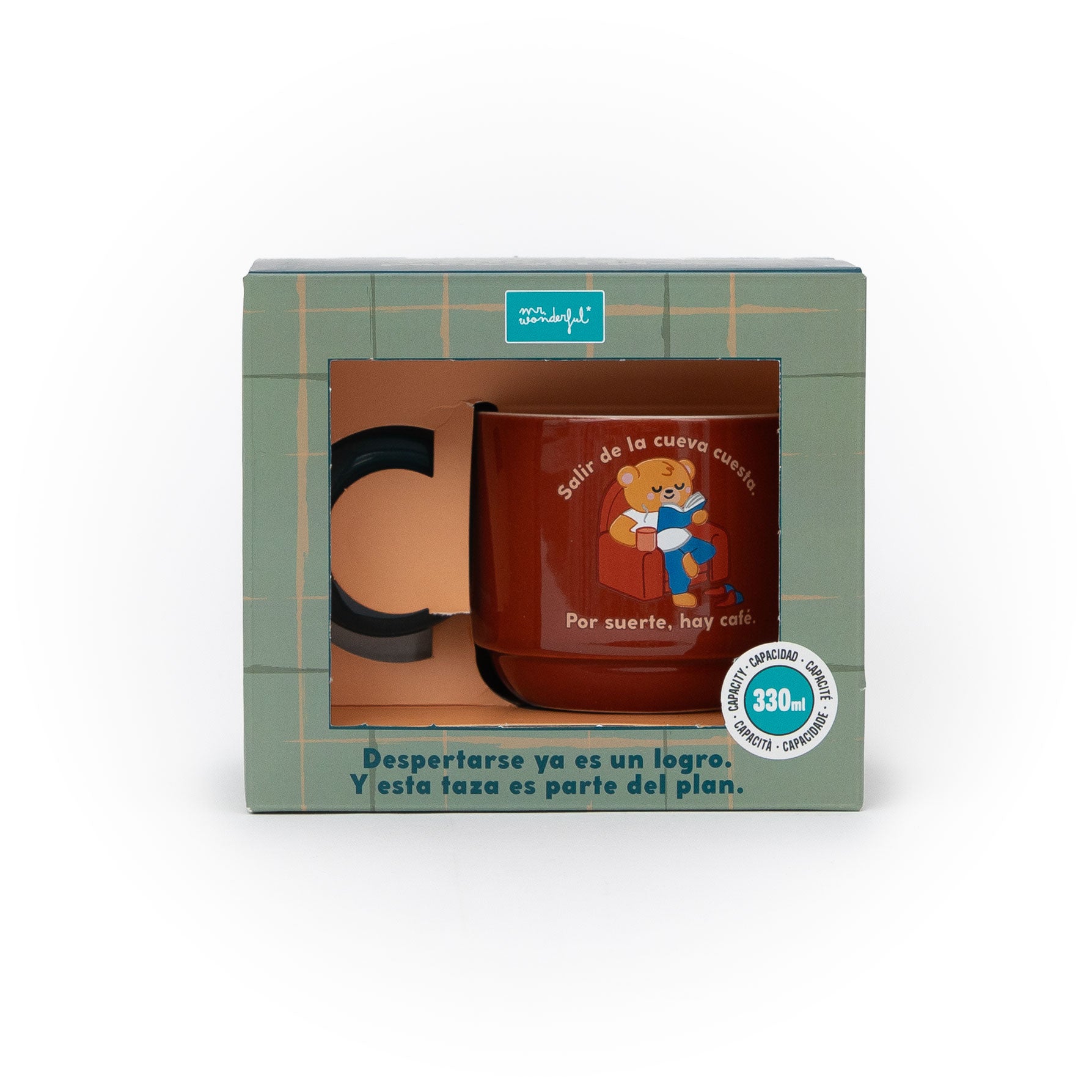 Taza apilable - Salir de la cueva cuesta. Por suerte, hay café.