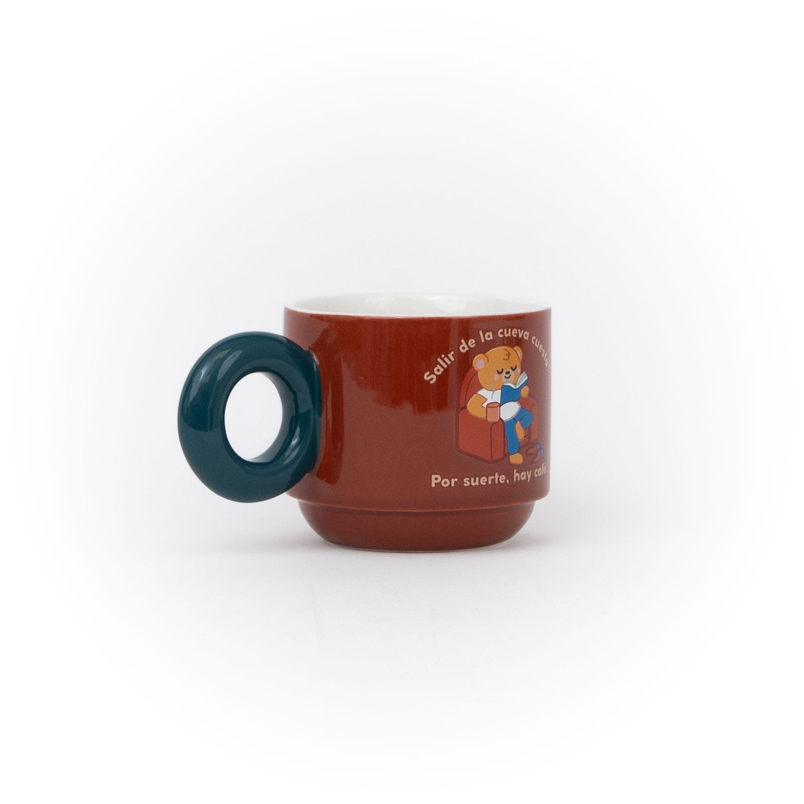 Taza apilable - Salir de la cueva cuesta. Por suerte, hay café.