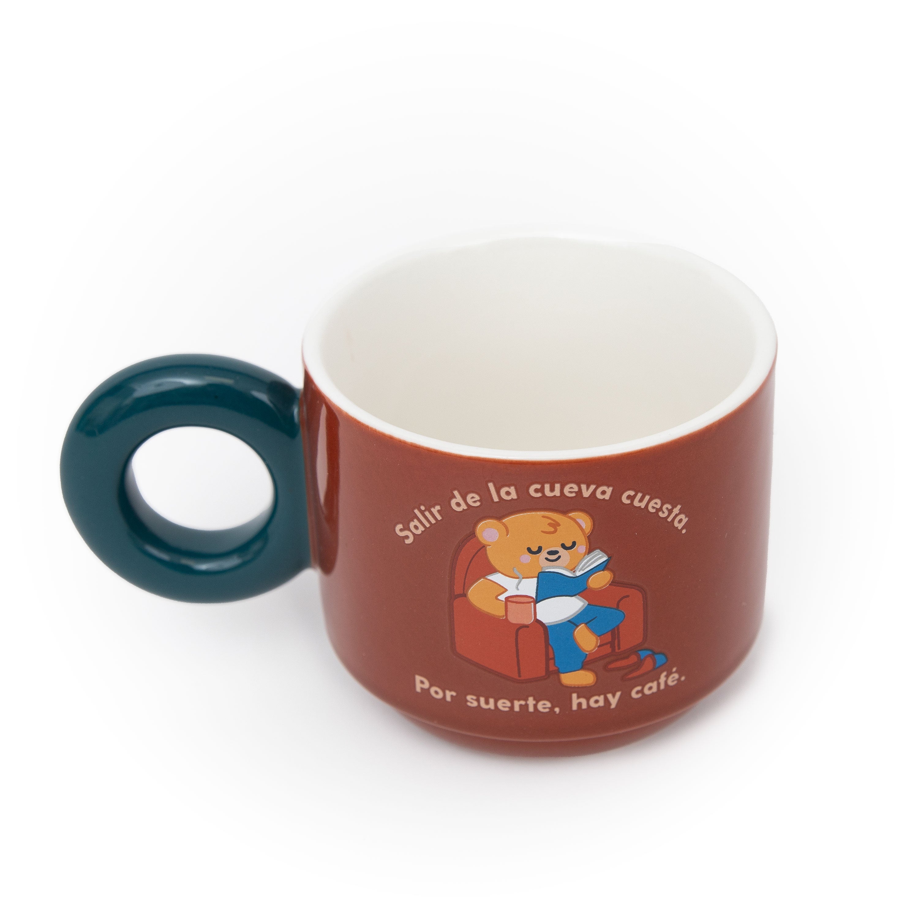 Taza apilable - Salir de la cueva cuesta. Por suerte, hay café.