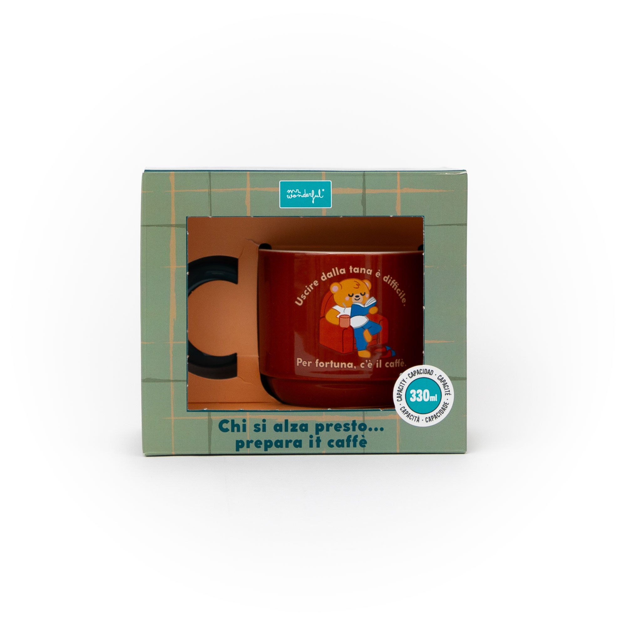 Tazza impilabile - Uscire dalla tana è difficile. Per fortuna, c’è il caffè.