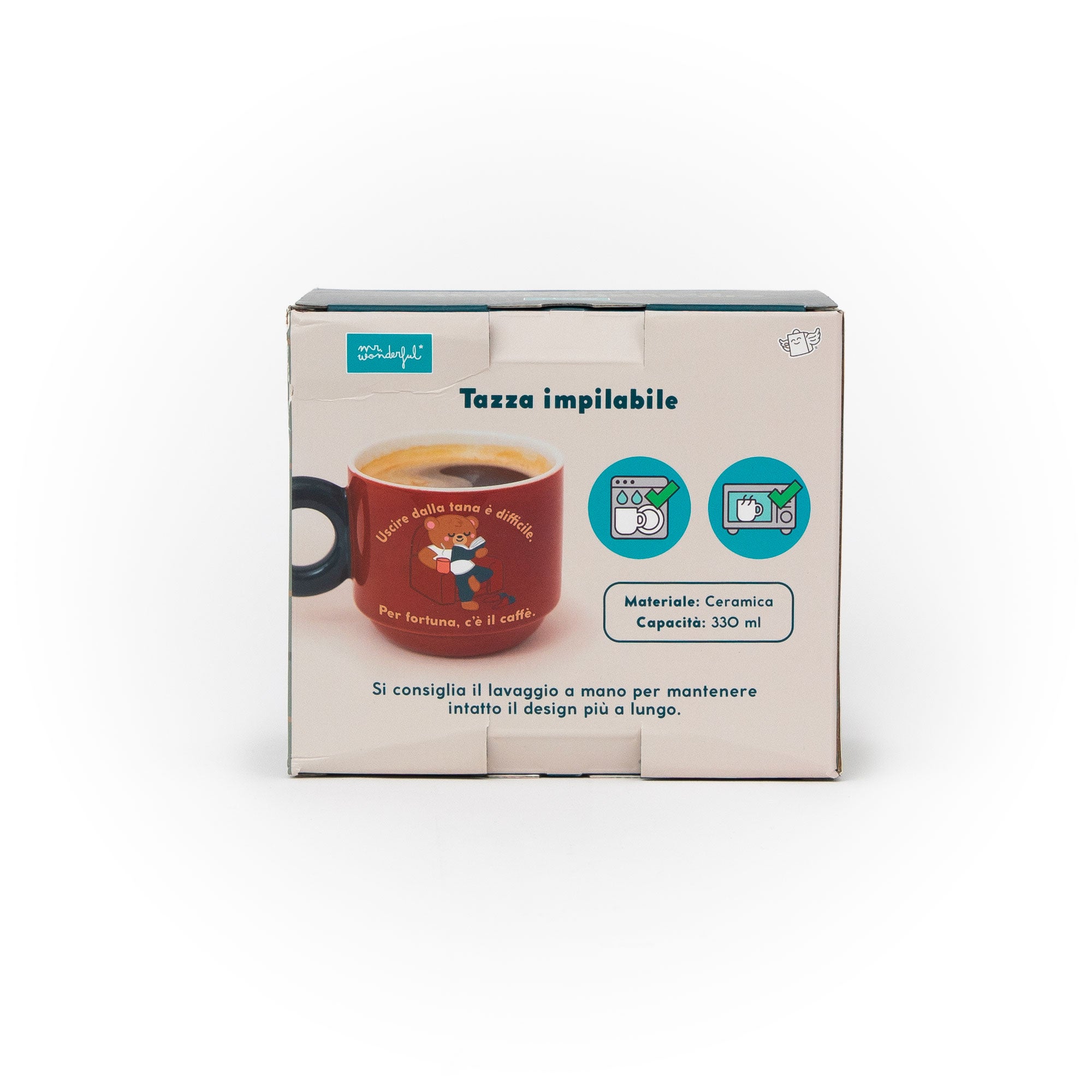 Tazza impilabile - Uscire dalla tana è difficile. Per fortuna, c’è il caffè.