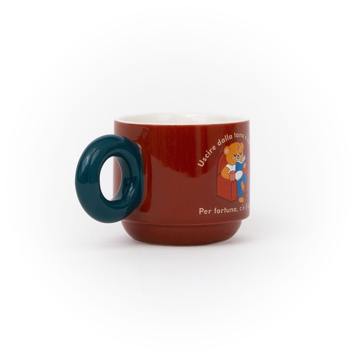 Tazza impilabile - Uscire dalla tana è difficile. Per fortuna, c’è il caffè.