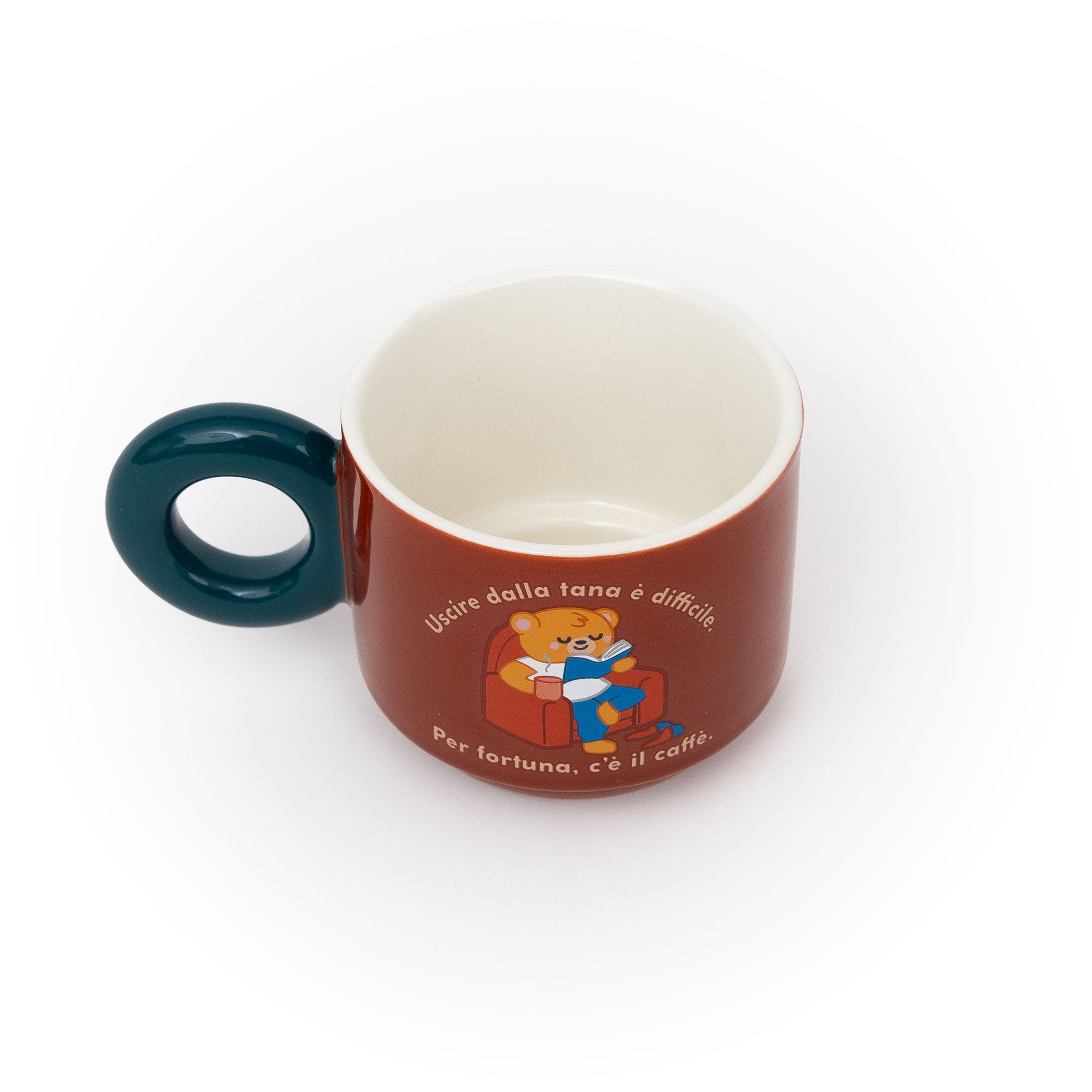 Tazza impilabile - Uscire dalla tana è difficile. Per fortuna, c’è il caffè.