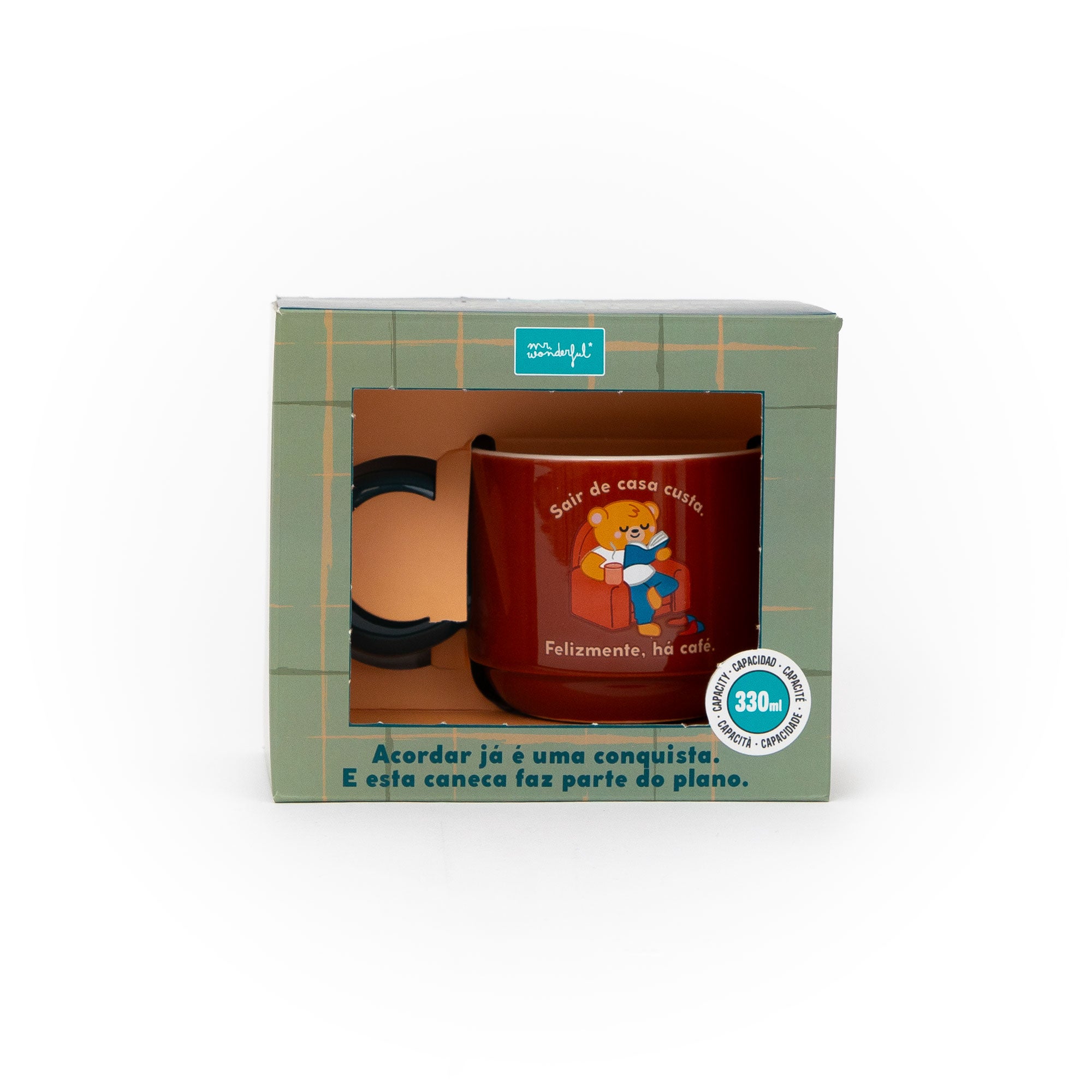 Caneca empilhável - Sair de casa custa. Felizmente, há café.