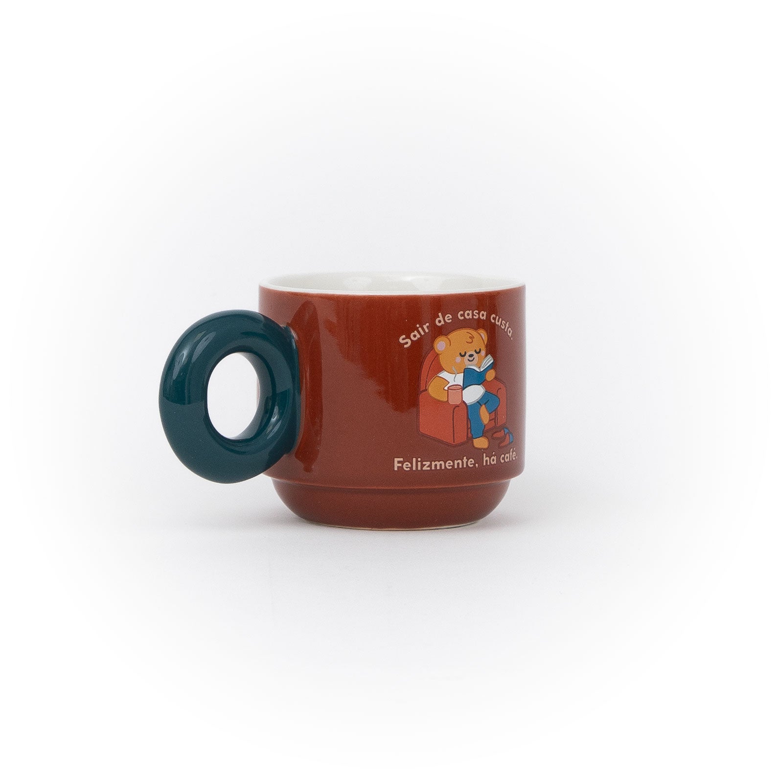 Caneca empilhável - Sair de casa custa. Felizmente, há café.
