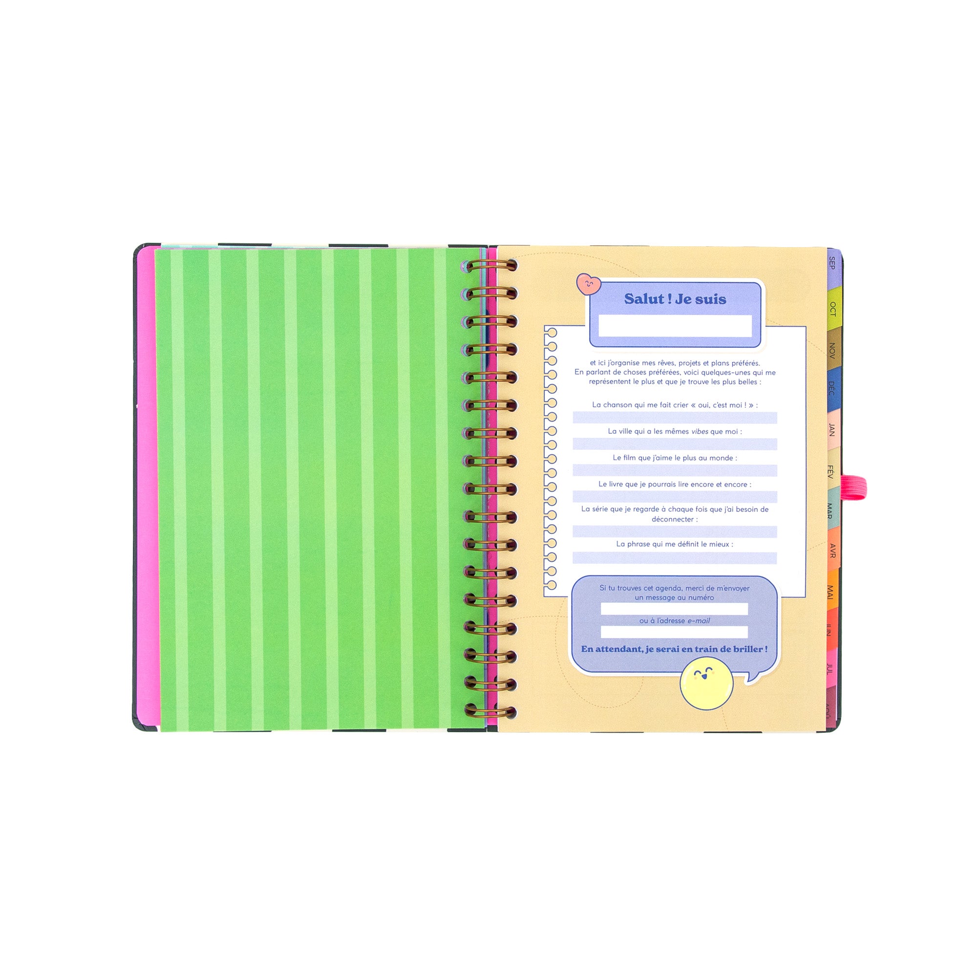 Agenda Mr. Wonderful 2026-27 Hebdomadaire - Je commence et on verra bien
