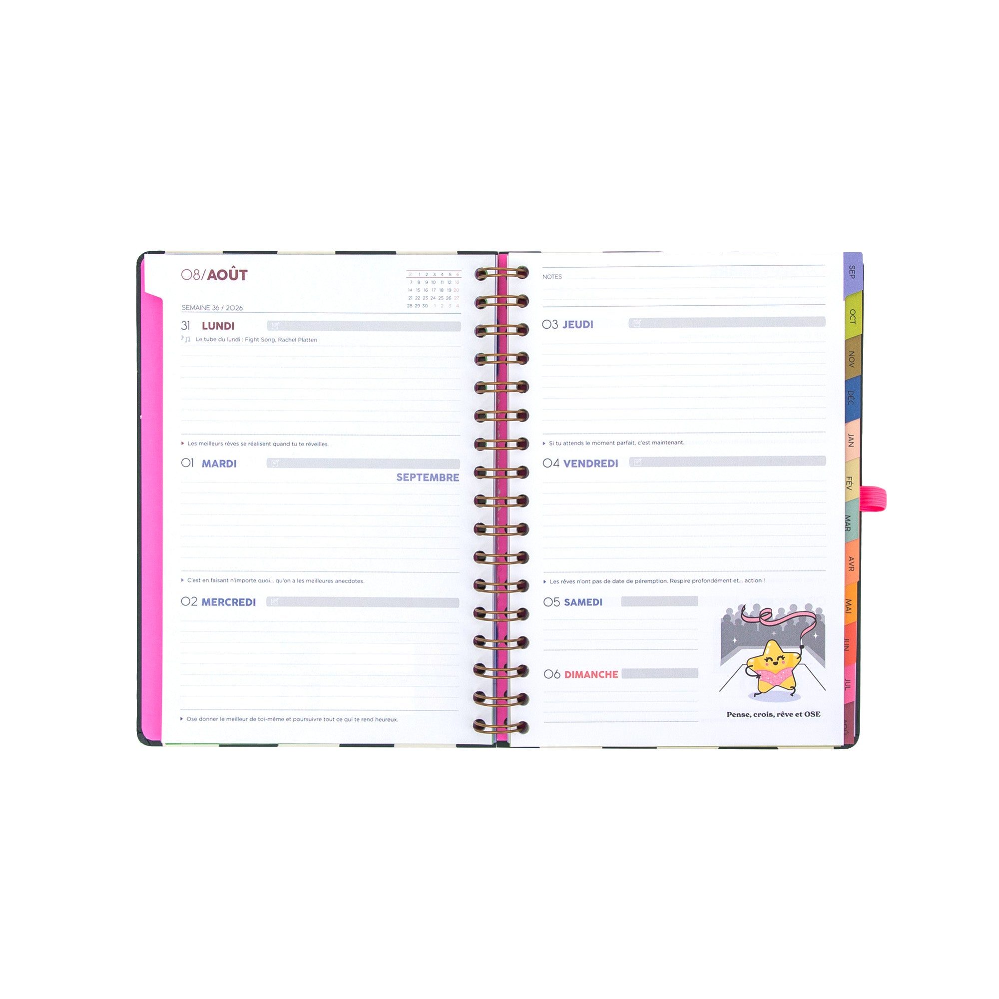 Agenda Mr. Wonderful 2026-27 Hebdomadaire - Je commence et on verra bien