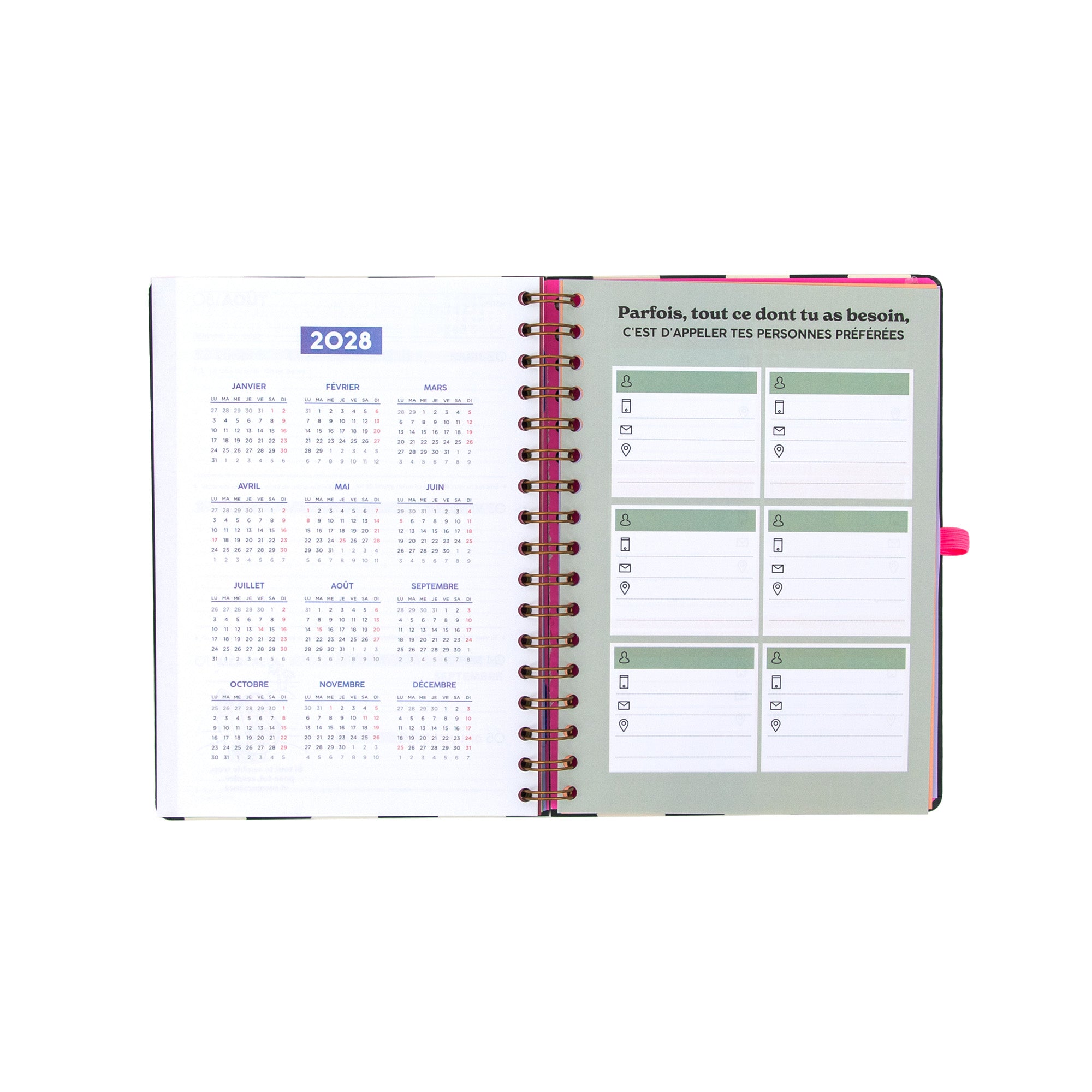 Agenda Mr. Wonderful 2026-27 Hebdomadaire - Je commence et on verra bien