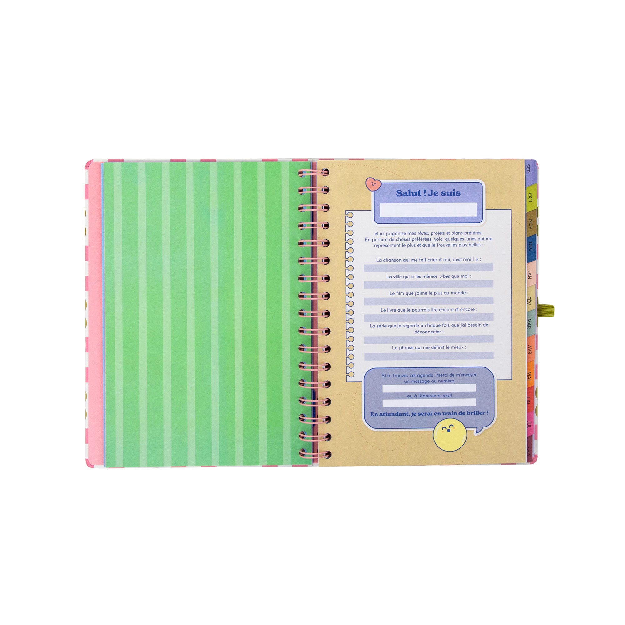 Agenda Mr. Wonderful 2026-27 Hebdomadaire - Vis aujourd’hui, planifie toujours