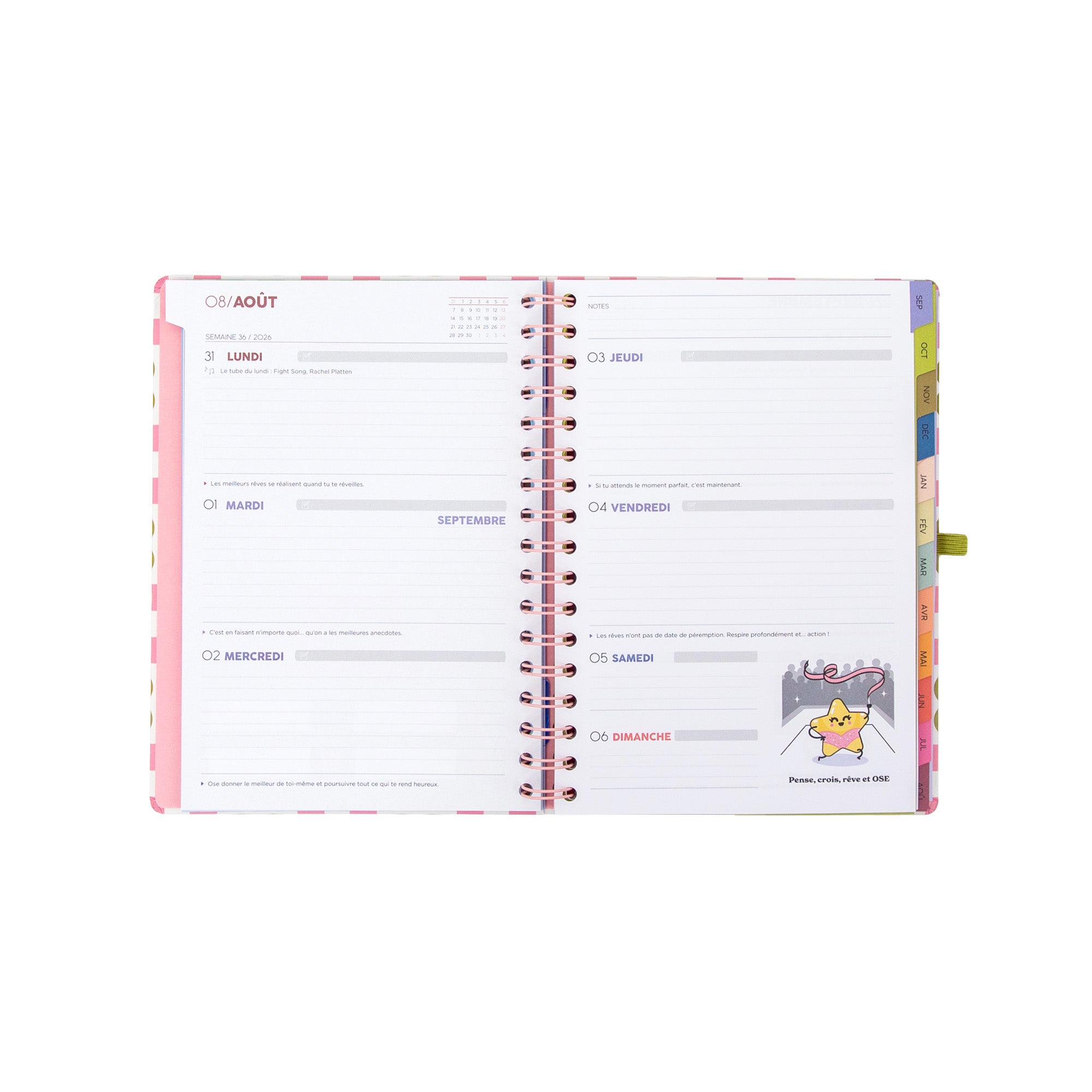 Agenda Mr. Wonderful 2026-27 Hebdomadaire - Vis aujourd’hui, planifie toujours