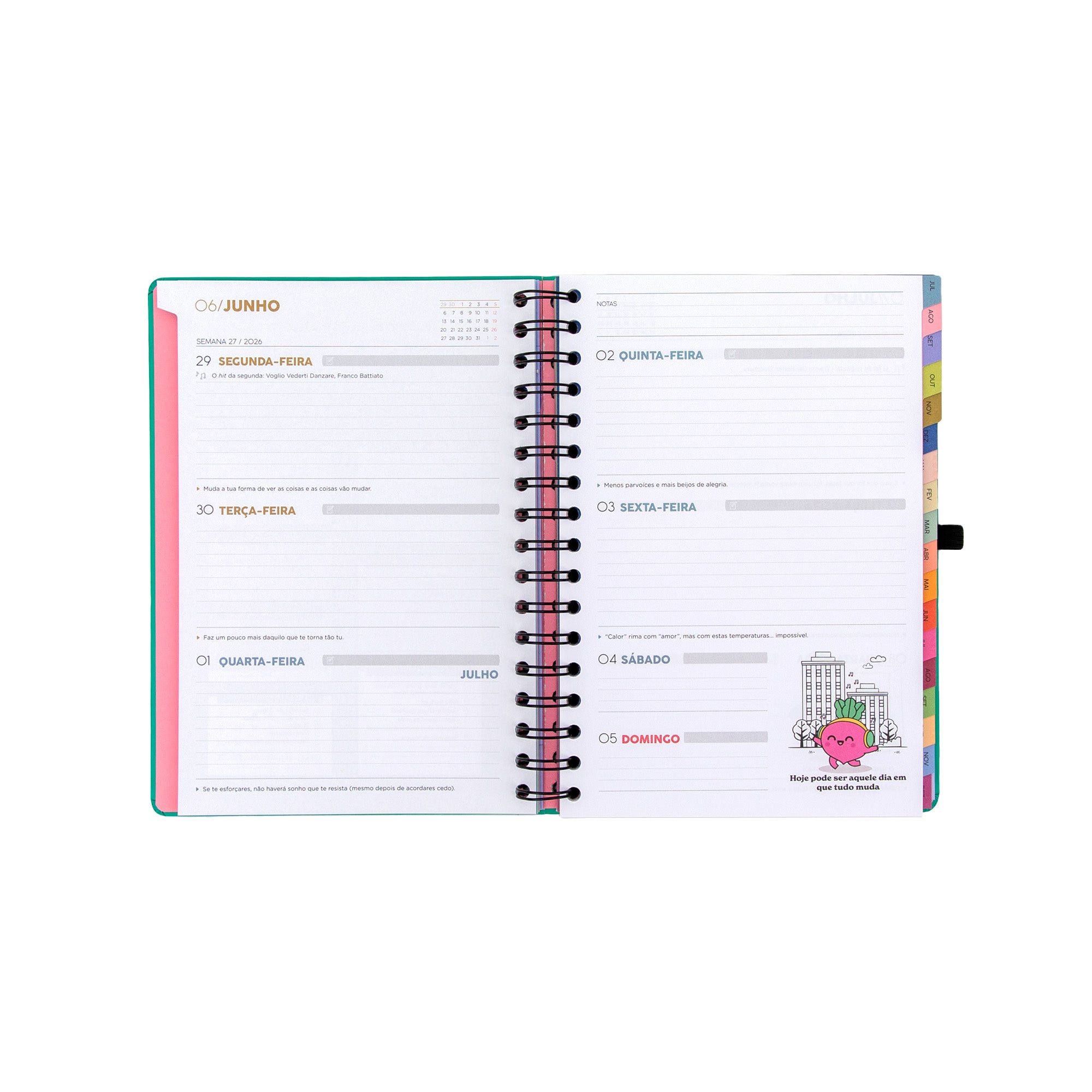 Agenda Mr. Wonderful 2026-27 Semanal 18 meses - Sonha muito, vive livre