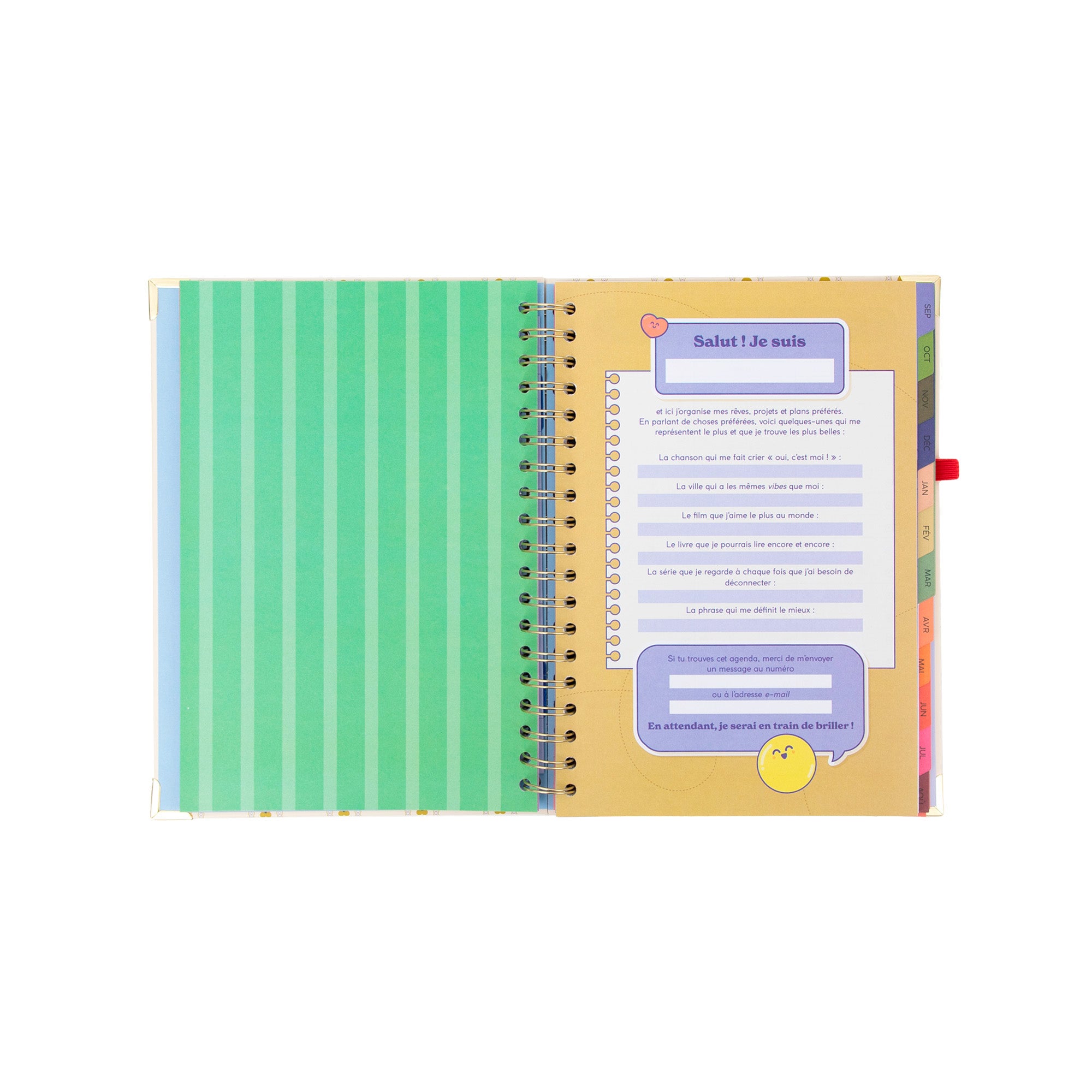 Agenda Mr. Wonderful 2026-27 Hebdomadaire Grand format - Fais que chaque jour compte