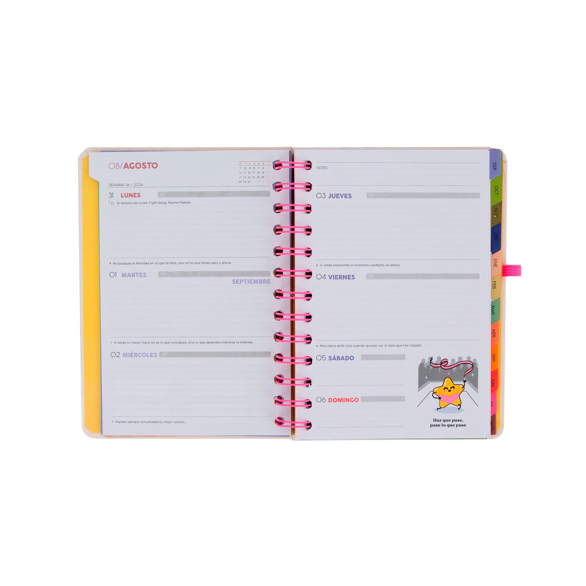 Set agenda Mr. Wonderful pequeña 2026-27 Semanal + 3 bolis borrables Bo-Bo - Ready