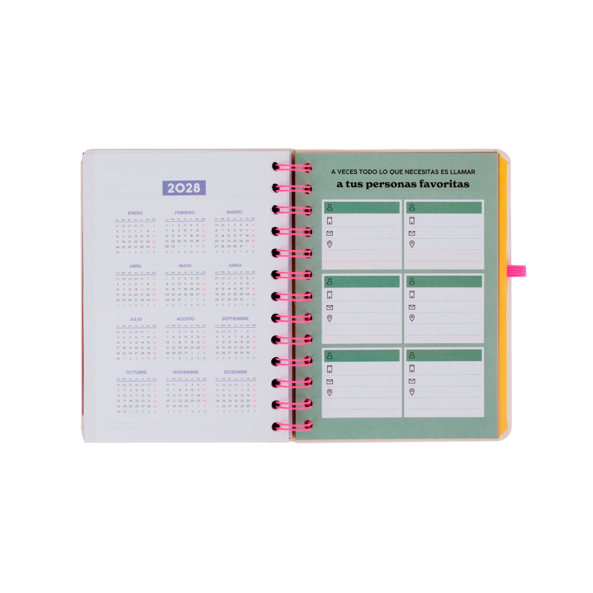 Set agenda Mr. Wonderful pequeña 2026-27 Semanal + 3 bolis borrables Bo-Bo - Ready