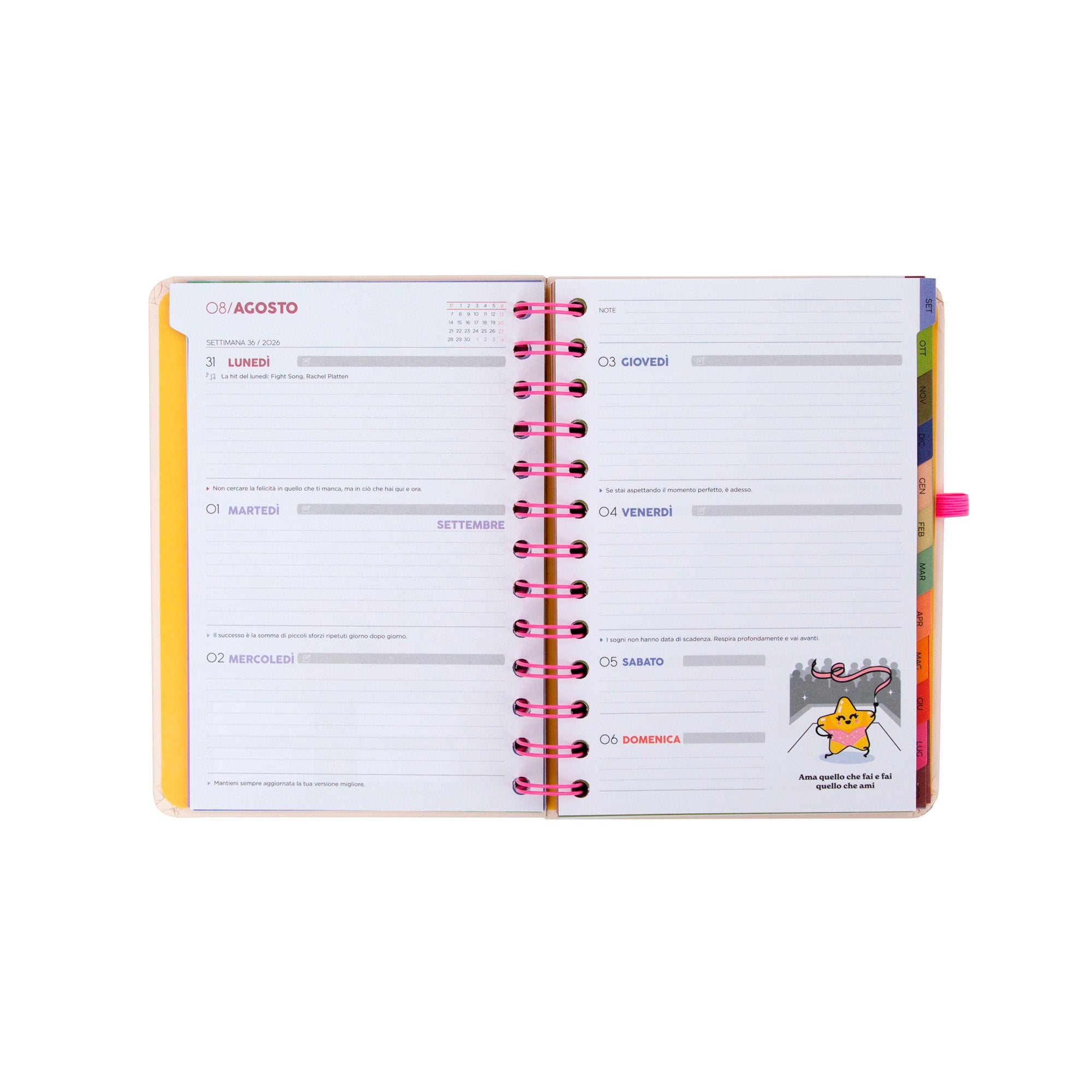 Set diario scolastico Mr. Wonderful piccolo 2026-27 Settimanale + 3 penne cancellabili Bo-Bo - Ready