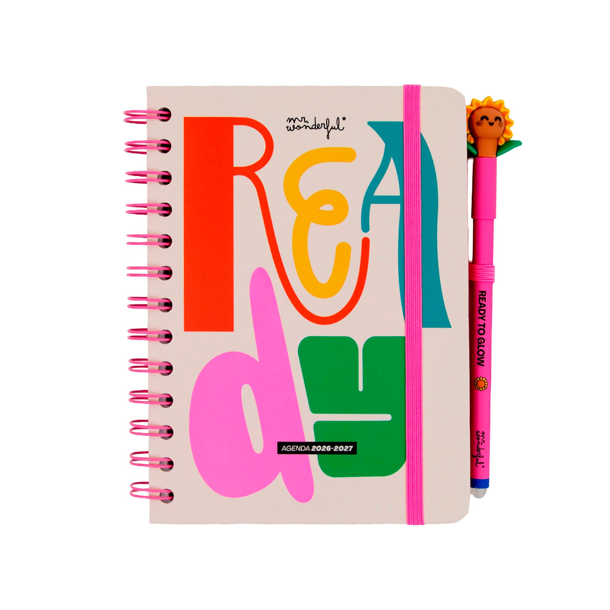 Conjunto agenda Mr. Wonderful pequena 2026-27 Semanal + 3 canetas apagáveis Bo-Bo - Ready