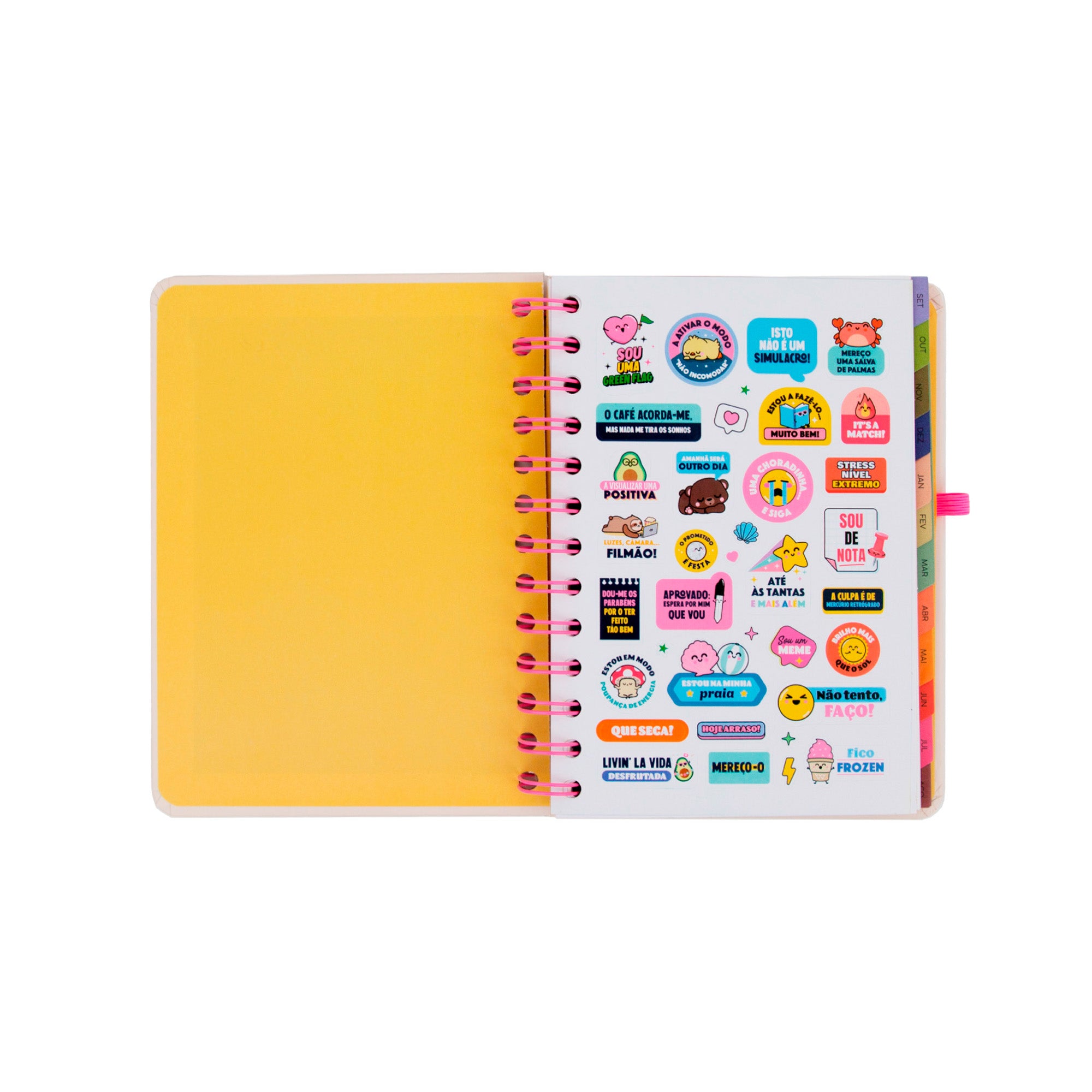 Conjunto agenda Mr. Wonderful pequena 2026-27 Semanal + 3 canetas apagáveis Bo-Bo - Ready