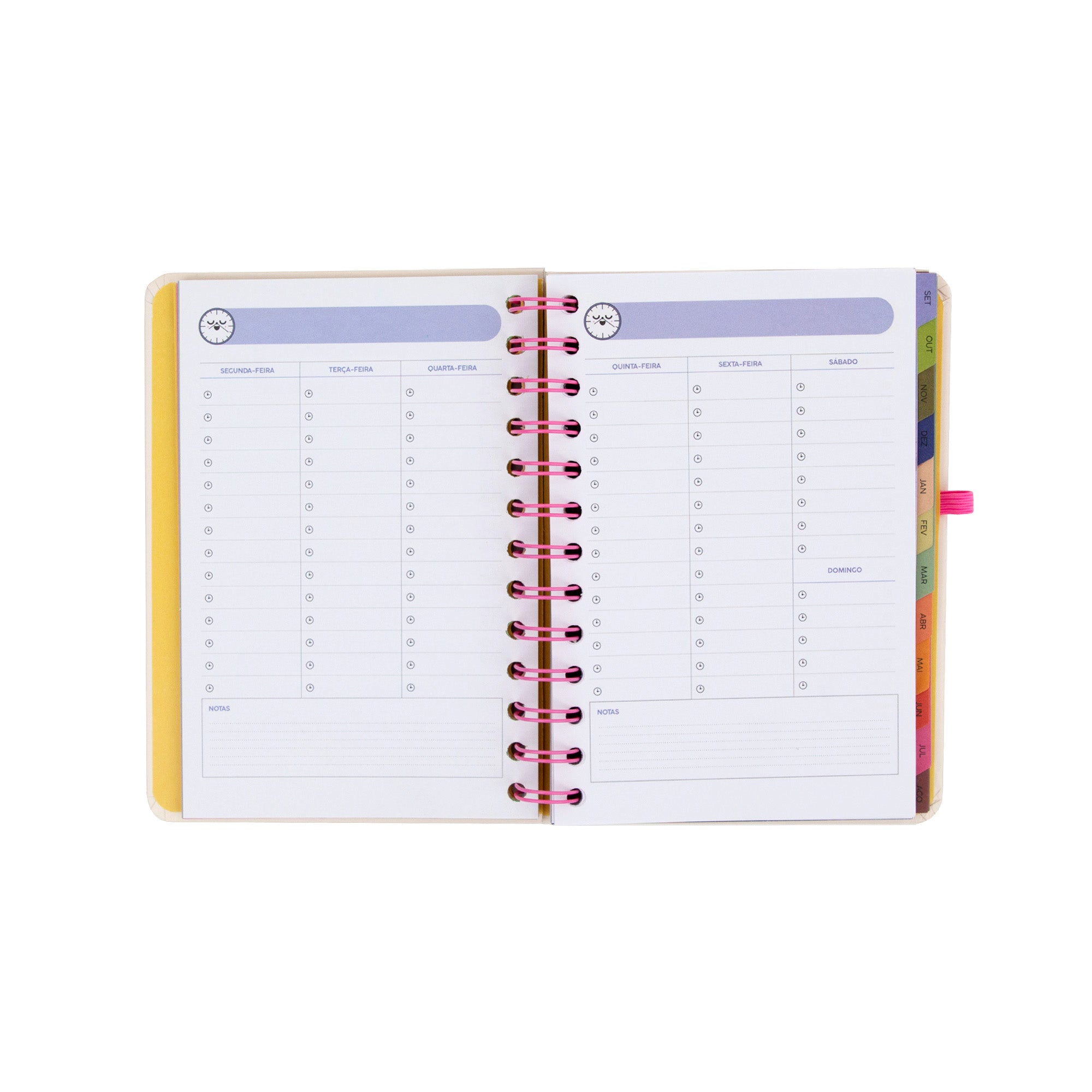 Conjunto agenda Mr. Wonderful pequena 2026-27 Semanal + 3 canetas apagáveis Bo-Bo - Ready