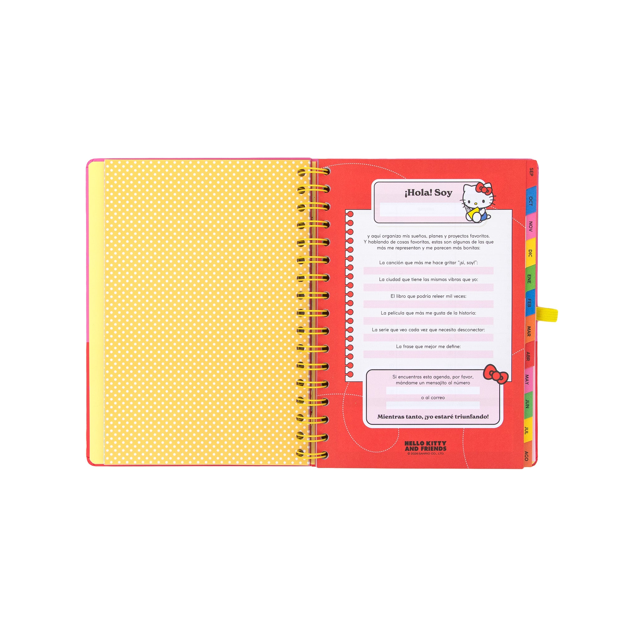 Agenda 2026-27 Hello Kitty & Friends x Mr. Wonderful Semanal - Somos el mejor equipo