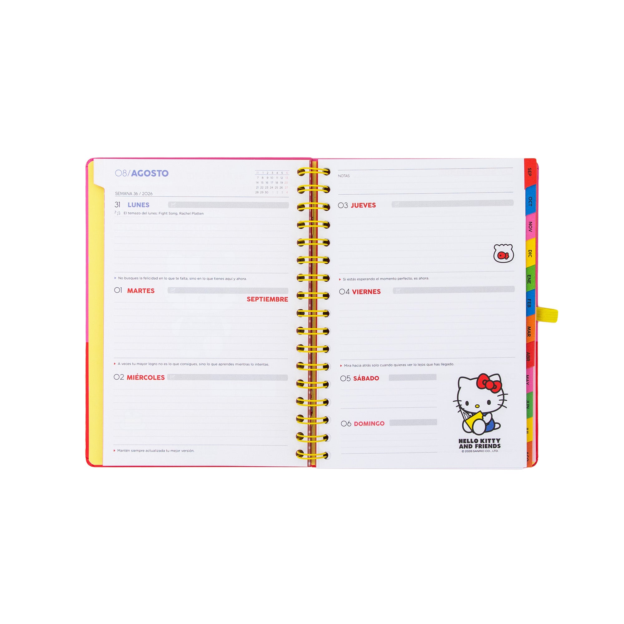 Agenda 2026-27 Hello Kitty & Friends x Mr. Wonderful Semanal - Somos el mejor equipo