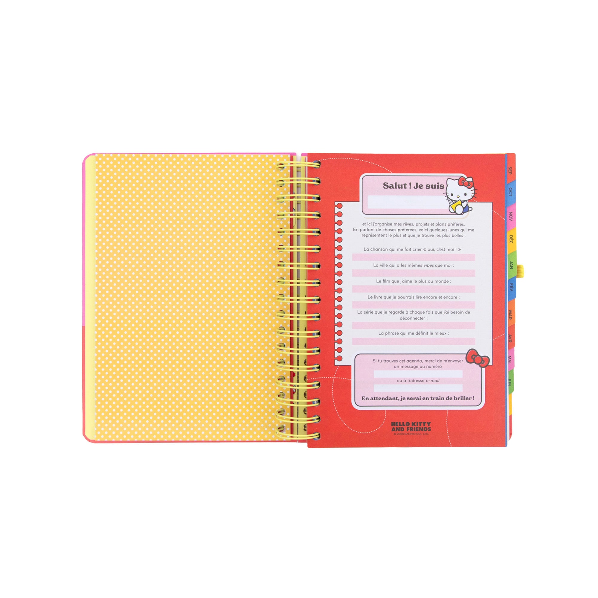 Agenda 2026-27 Hello Kitty & Friends x Mr. Wonderful Journalier - On est la meilleure équipe
