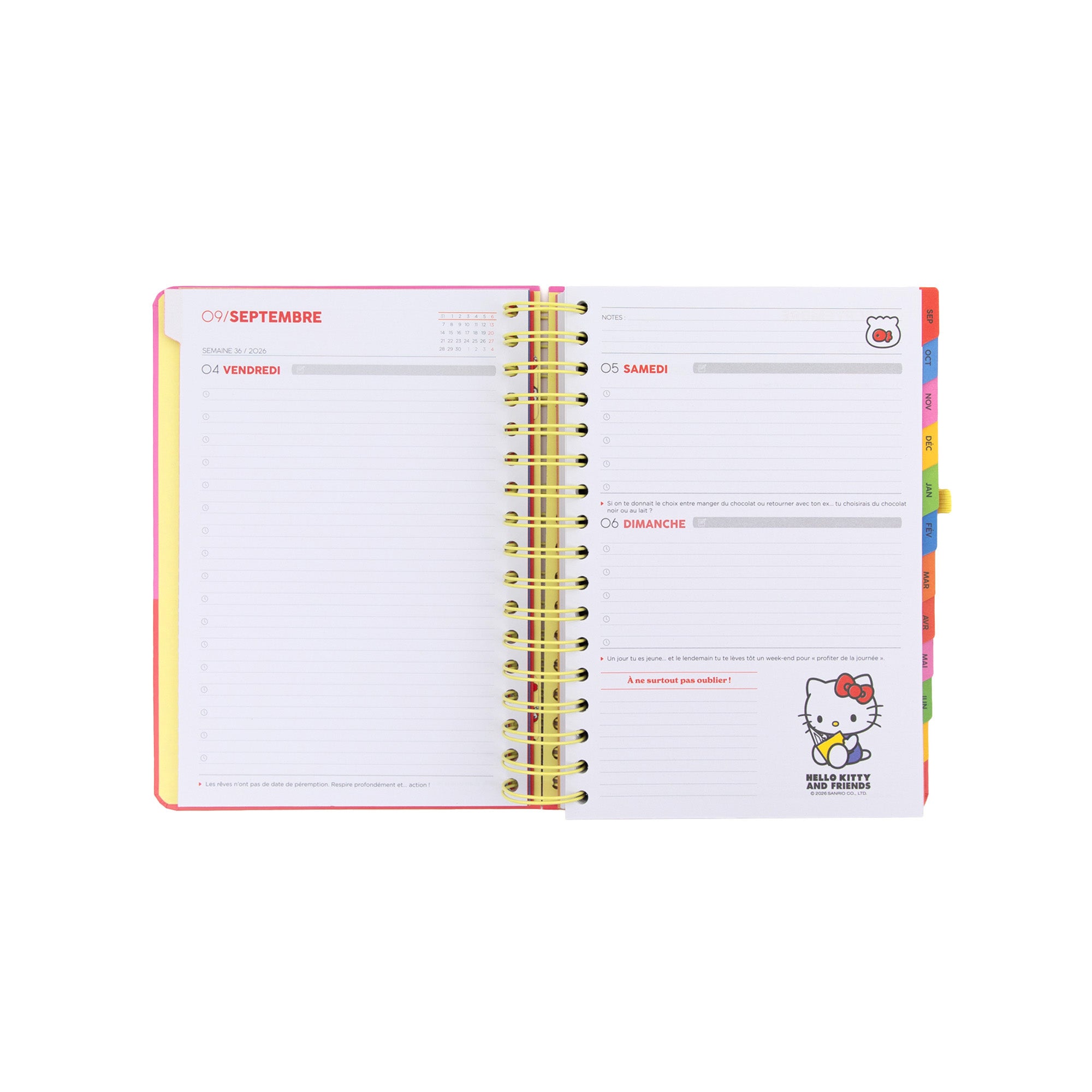 Agenda 2026-27 Hello Kitty & Friends x Mr. Wonderful Journalier - On est la meilleure équipe